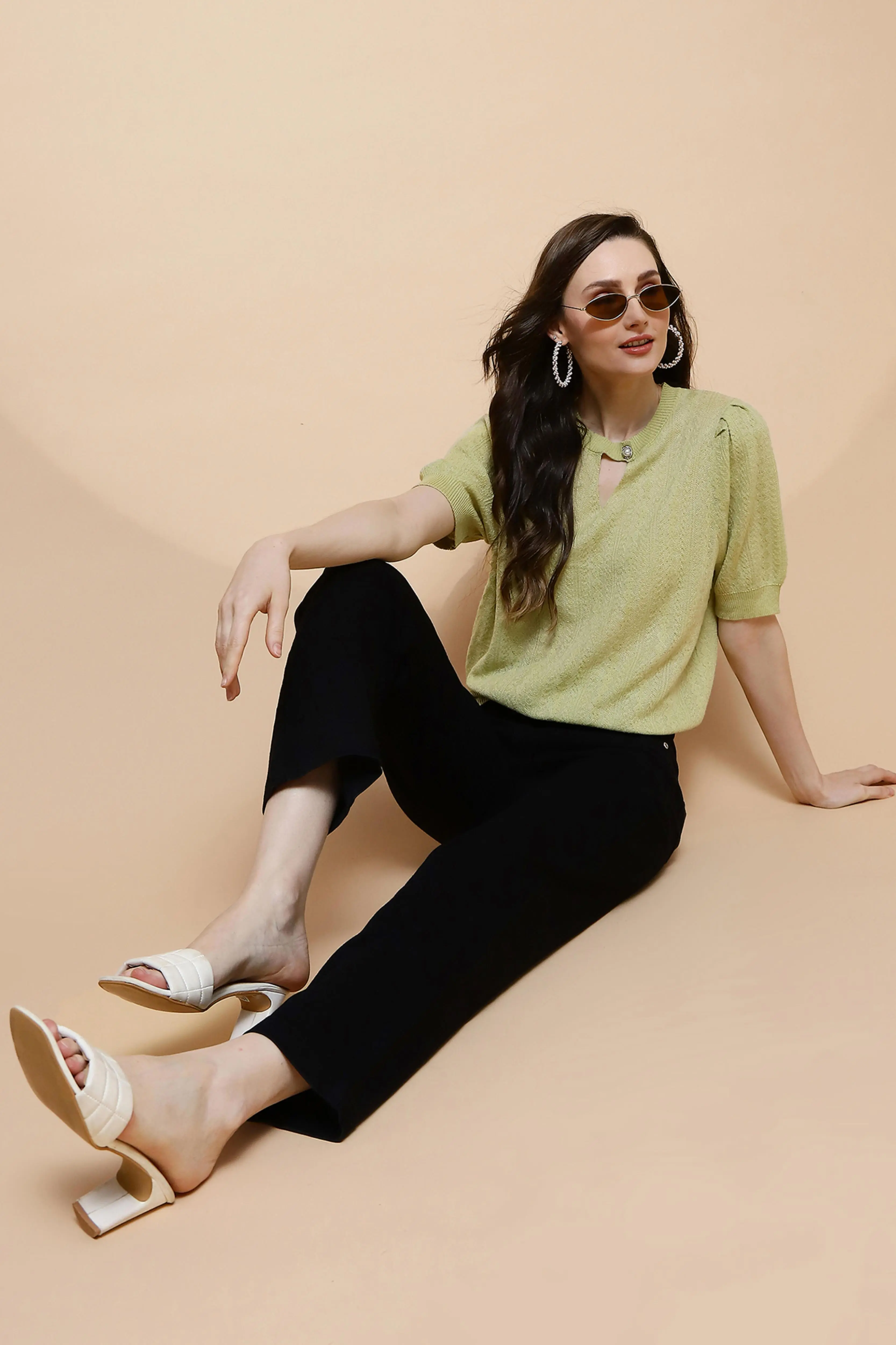 Green Regular Fit Top For Women - Image 8