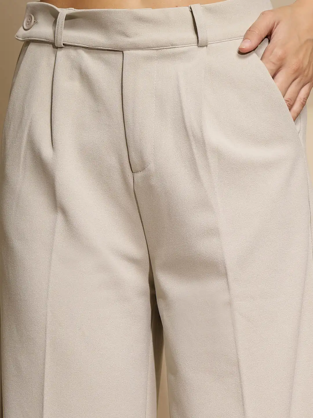 Green Solid Low Rise Trouser For Girl's & - Image 12