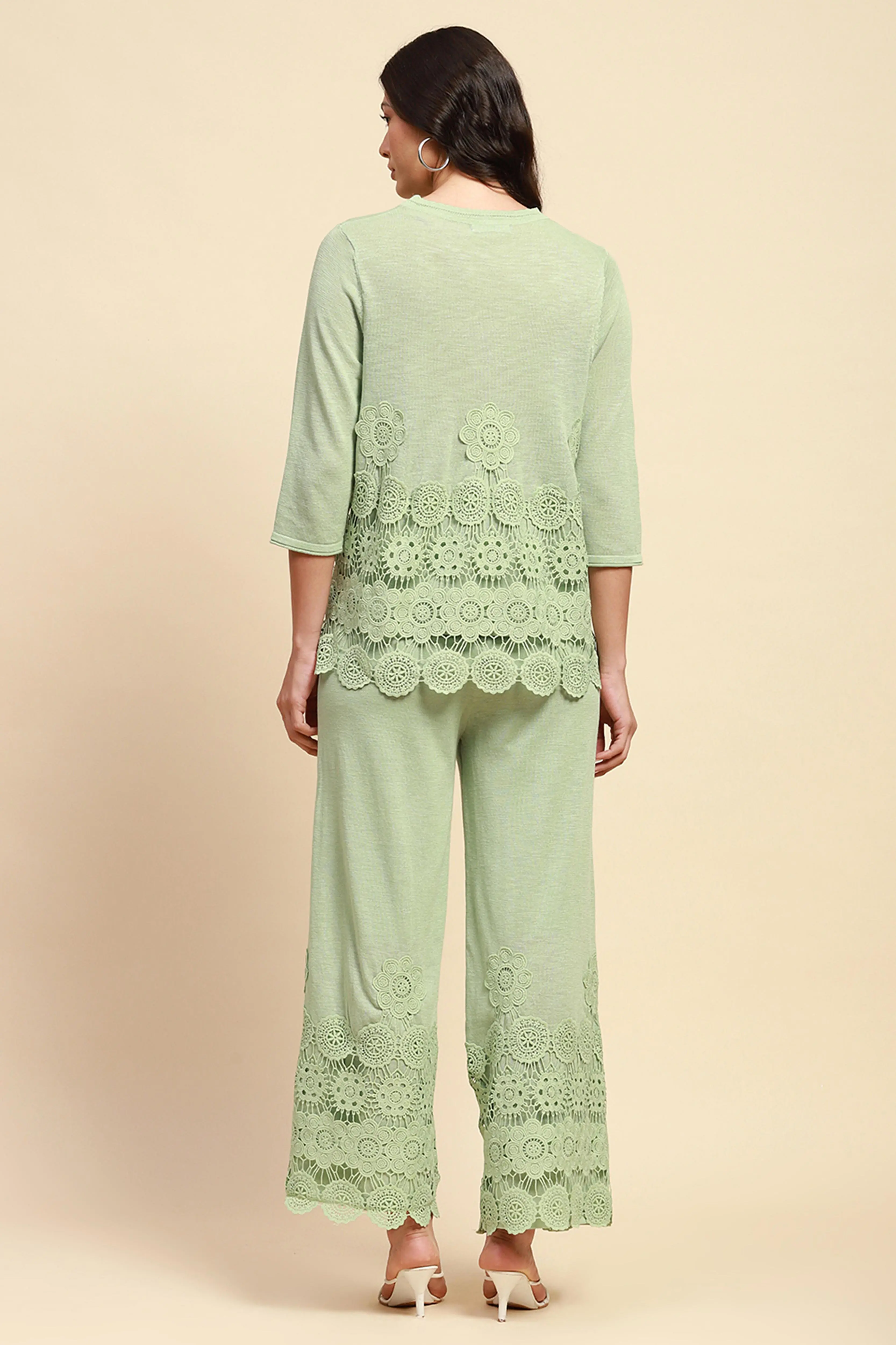 Green Viscose Relaxed Fit Co-ord Sets - Image 4