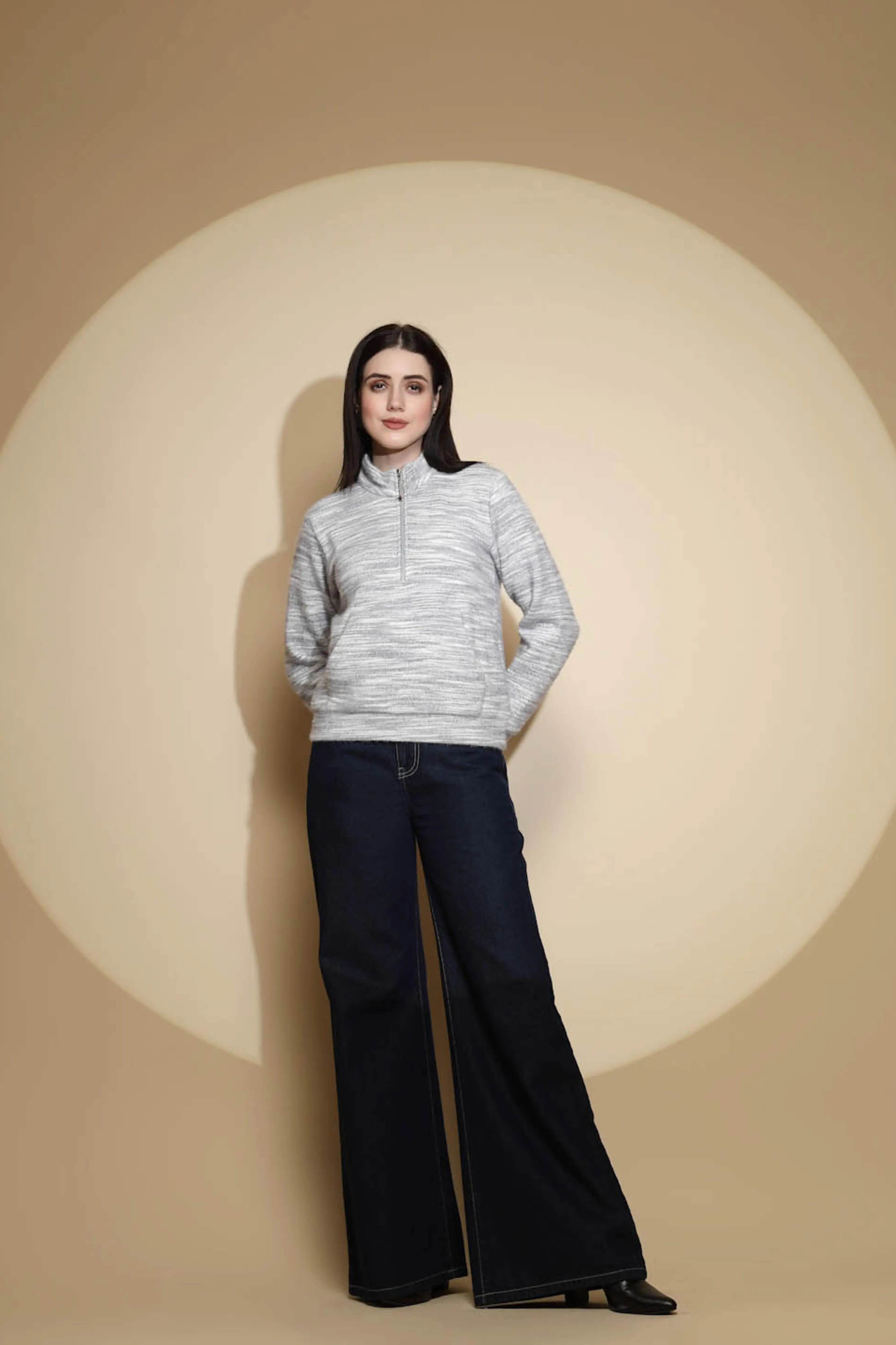 Grey Abstract Acrylic Sweatshirt - Image 7