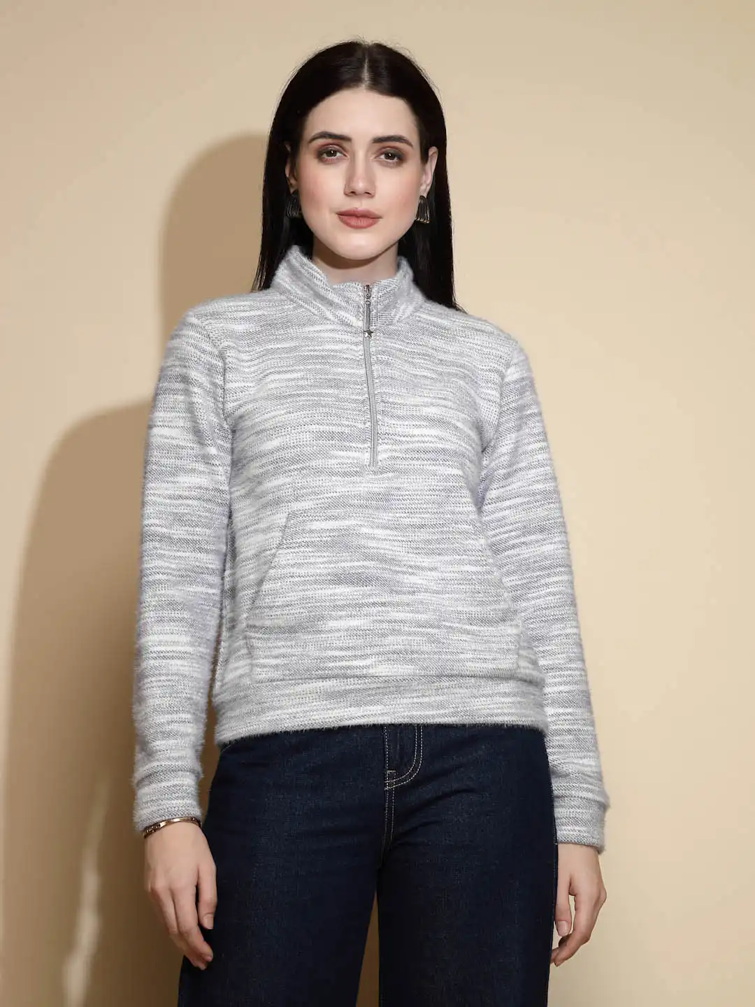 Grey Abstract Acrylic Sweatshirt - Image 8