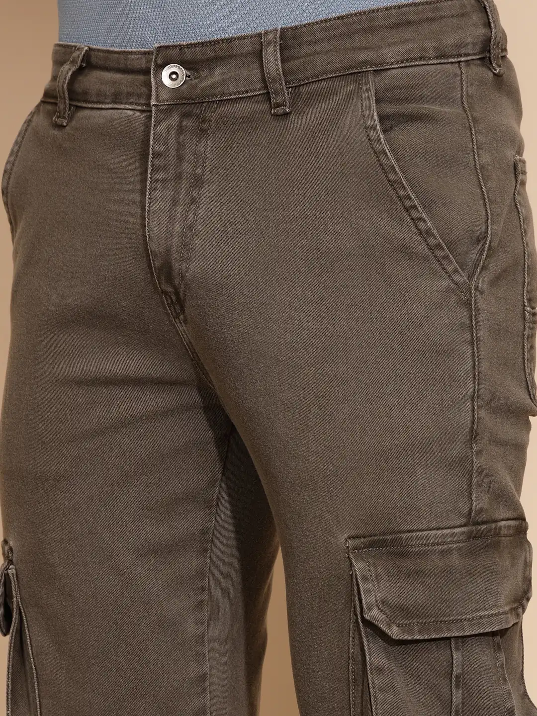 Grey Cotton Blend Cargo Pant - Image 11