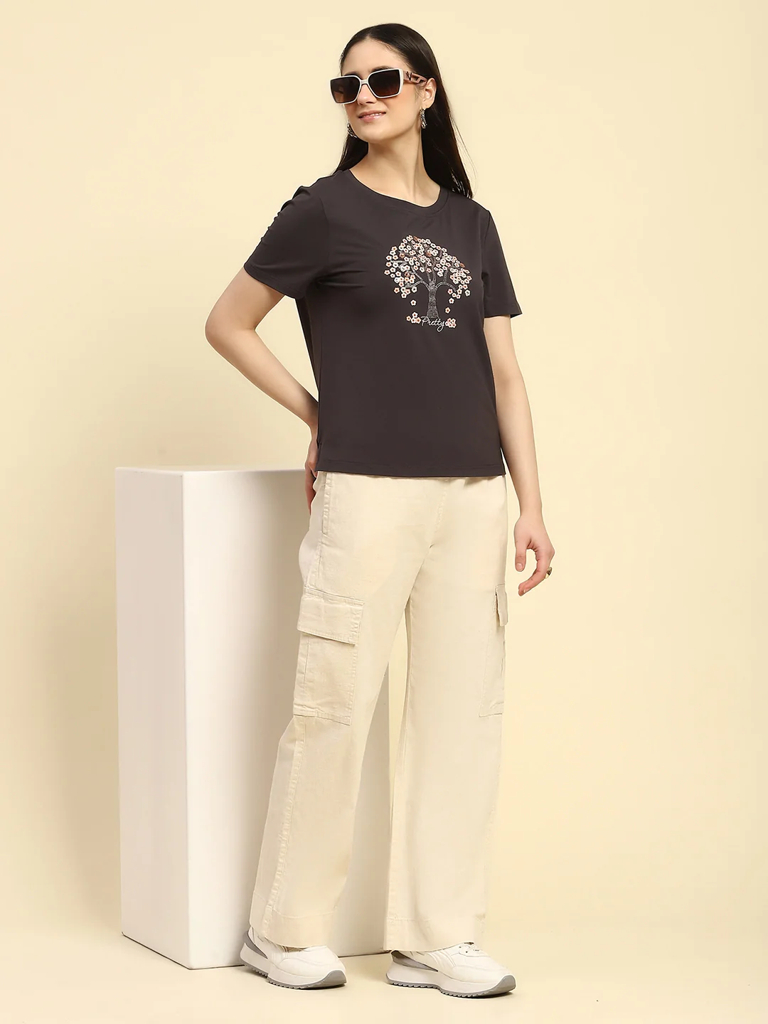 Grey Embellished Modal Blend Top - Image 8