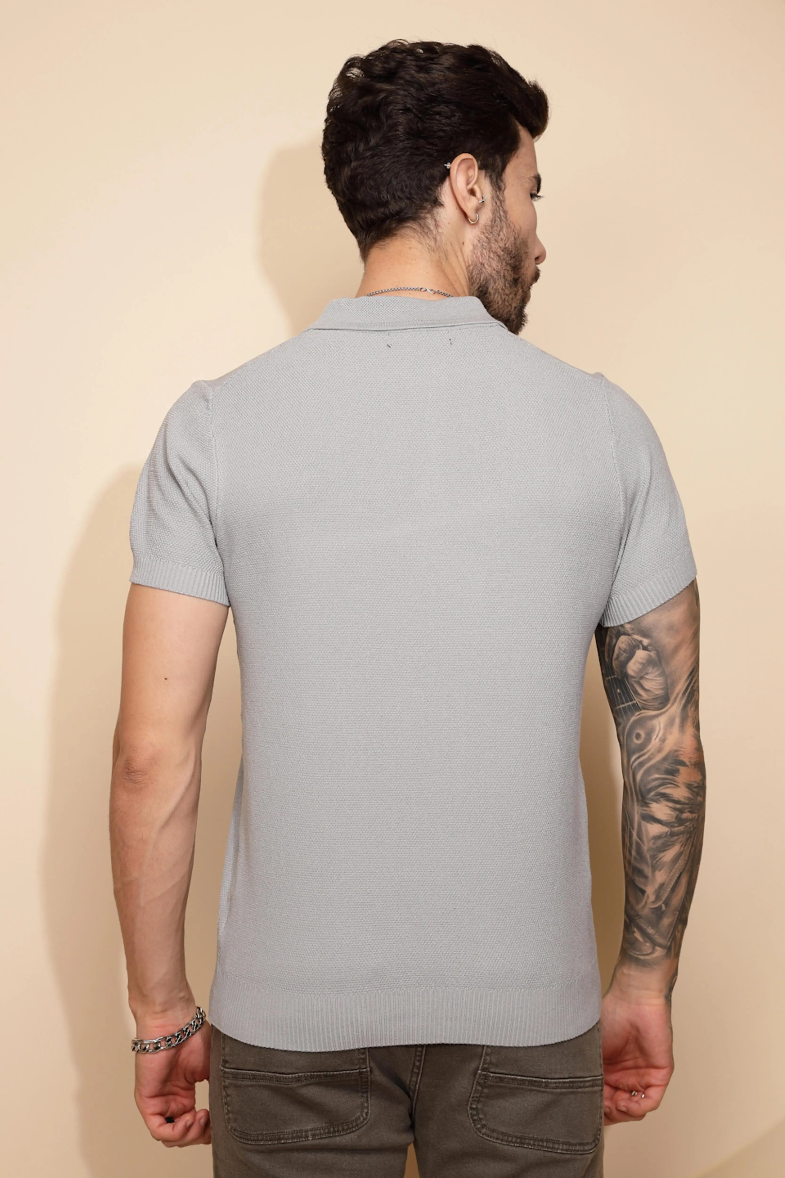 Grey Viscose Blend T-Shirt - Image 4