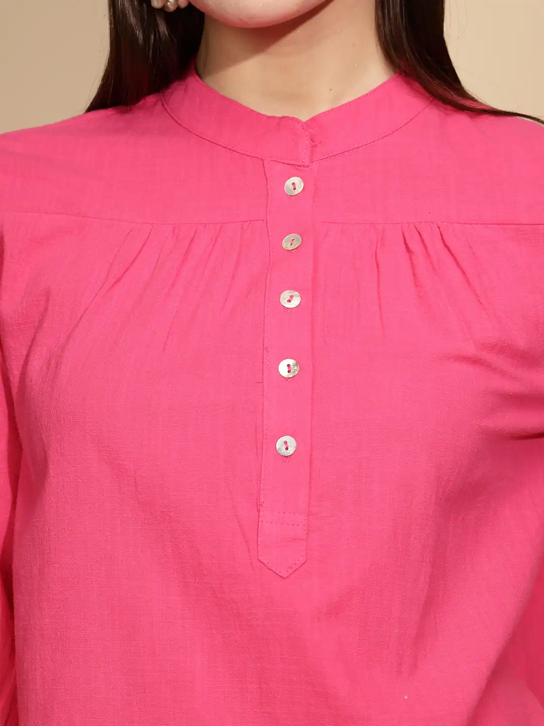 Hot Pink Cotton Solid Top - Image 12
