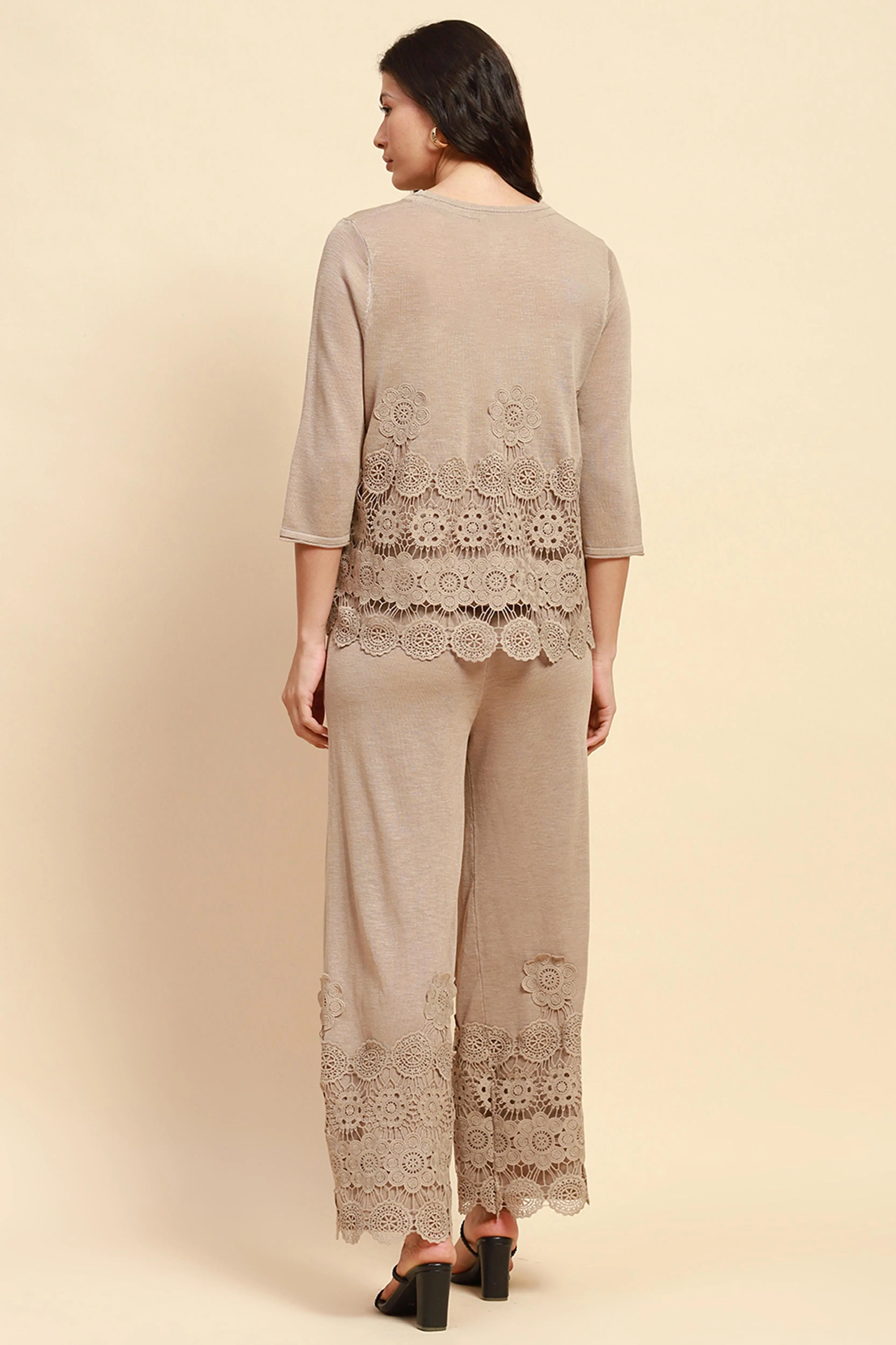 Khaki Viscose Relaxed Fit Co-ord Sets - Image 4