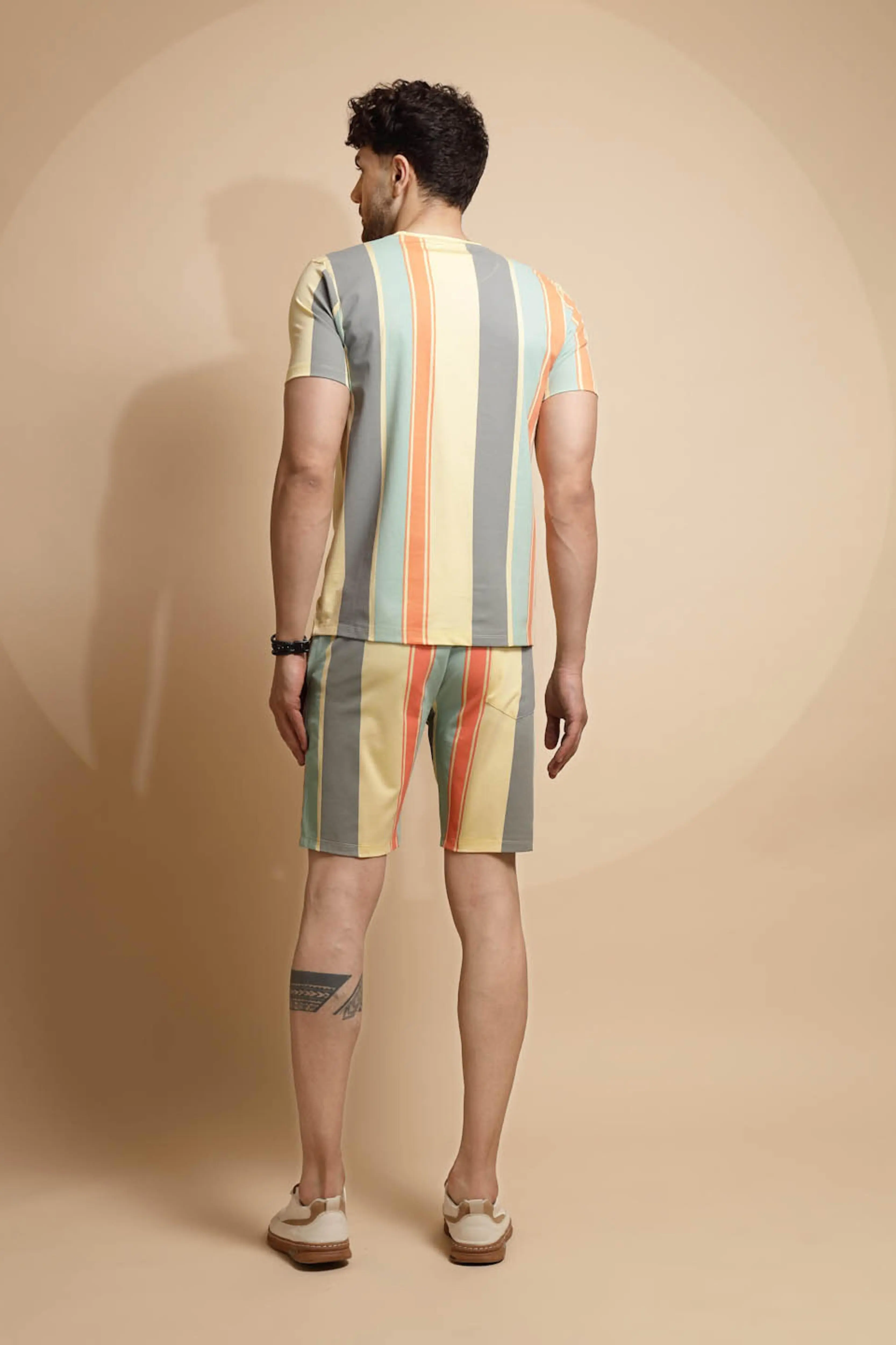 Multicolor Striped Shorts Set - Image 4