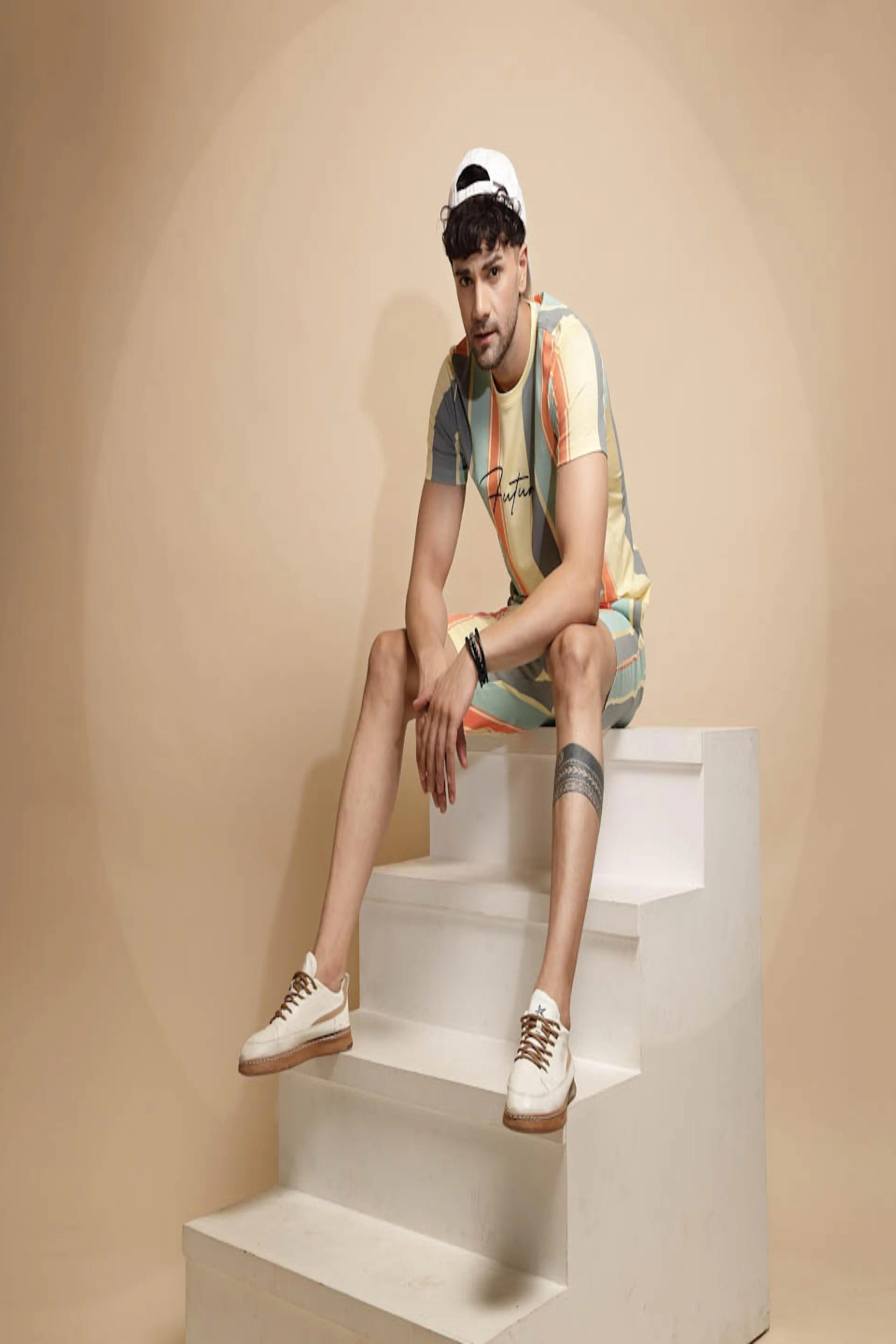 Multicolor Striped Shorts Set - Image 7