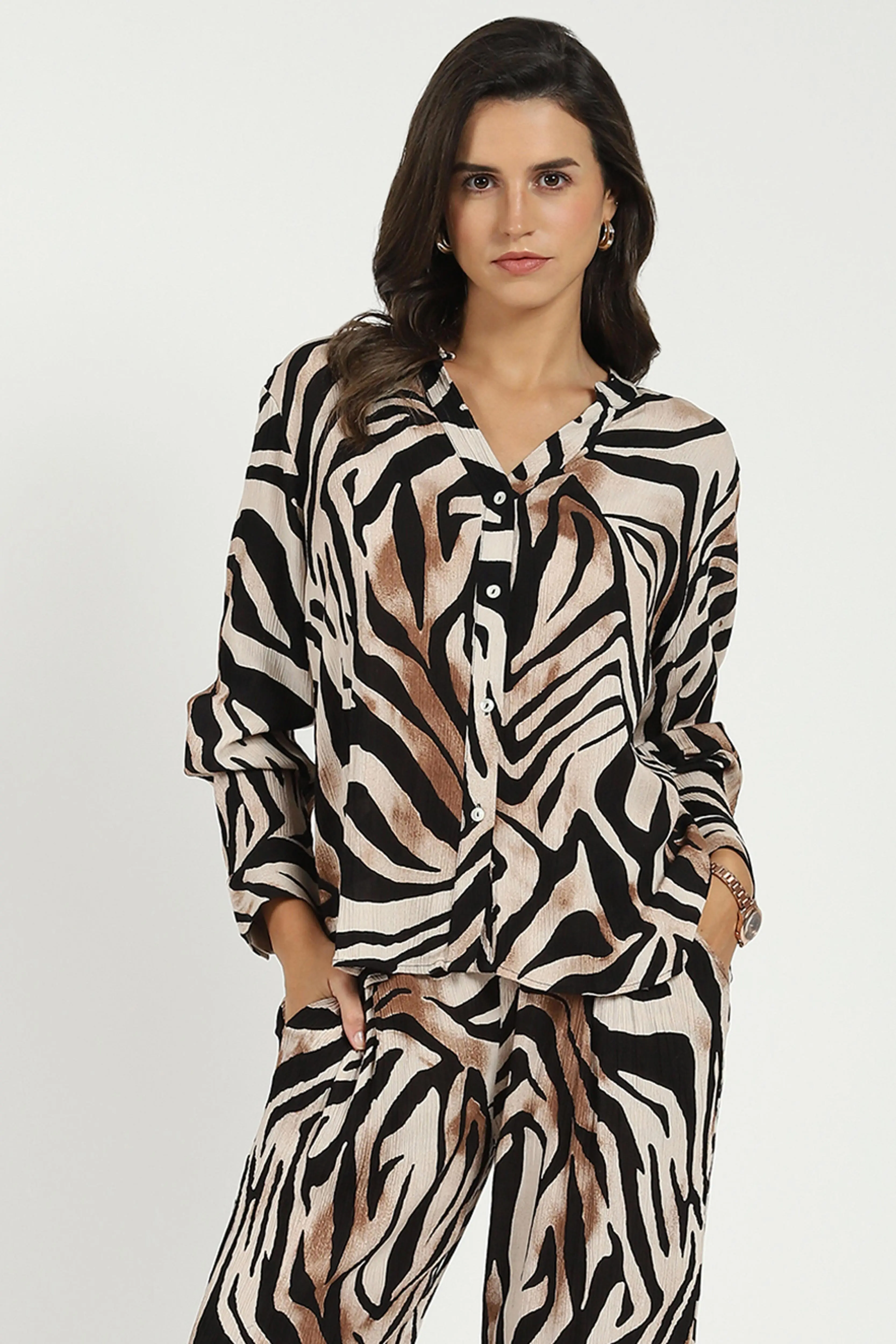 Leopard Print Viscose Shirt