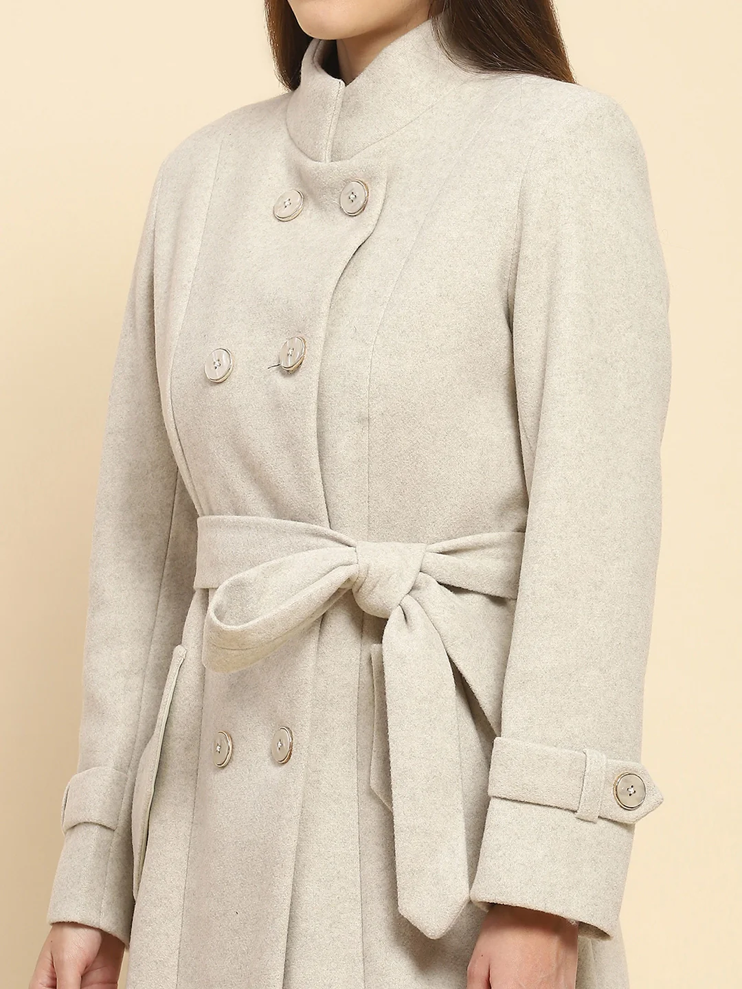 Beige Long Winter Coat - Image 10