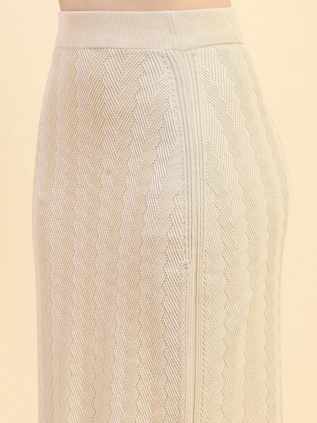 Beige Solid Viscose Blend Co-ord Set - Image 11