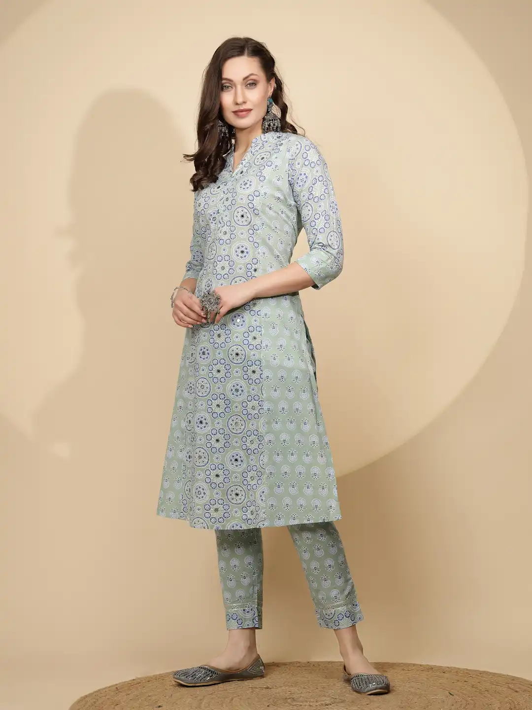 Light Blue Cotton Kurta Set - Image 10