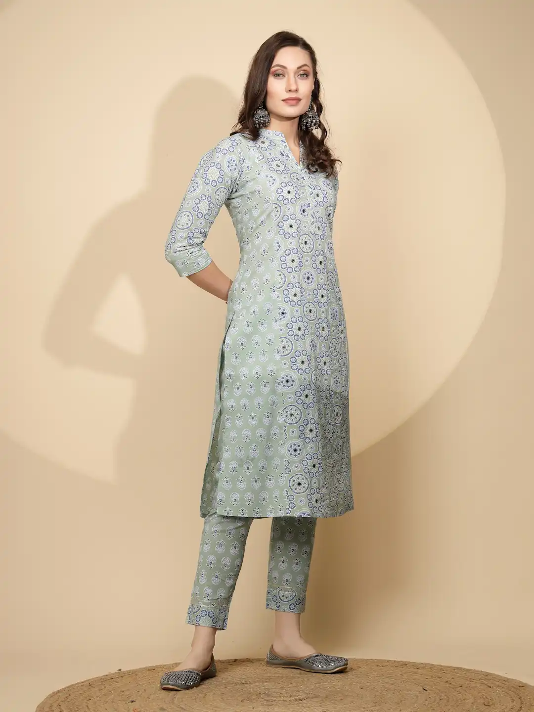 Light Blue Cotton Kurta Set - Image 11