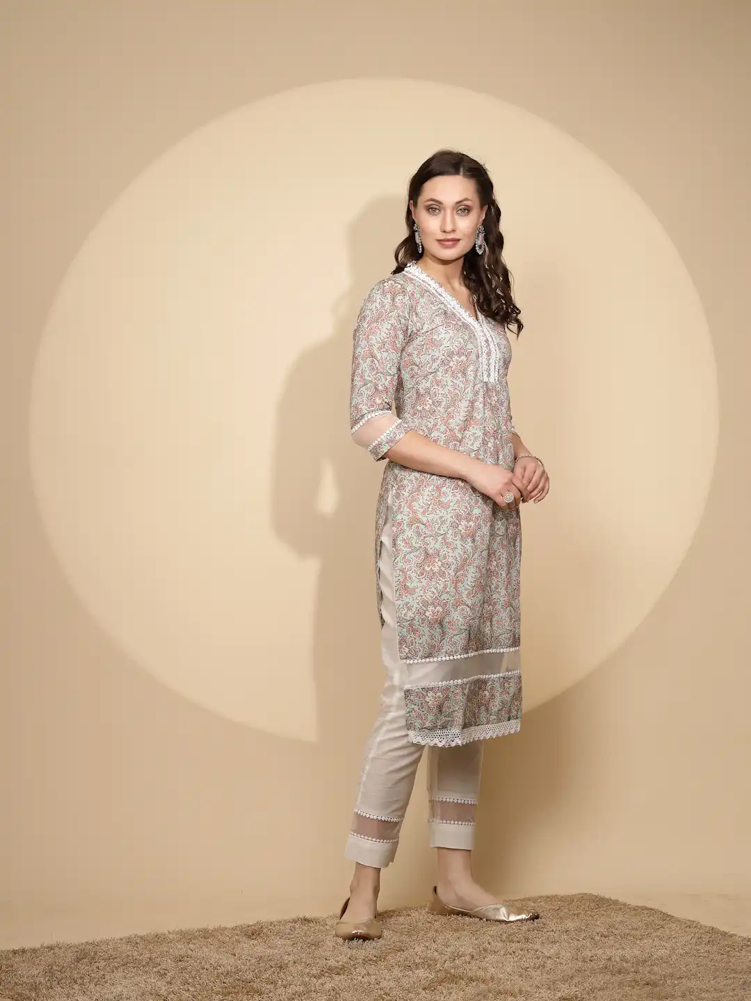 Light Green Cotton Kurta Set - Image 11