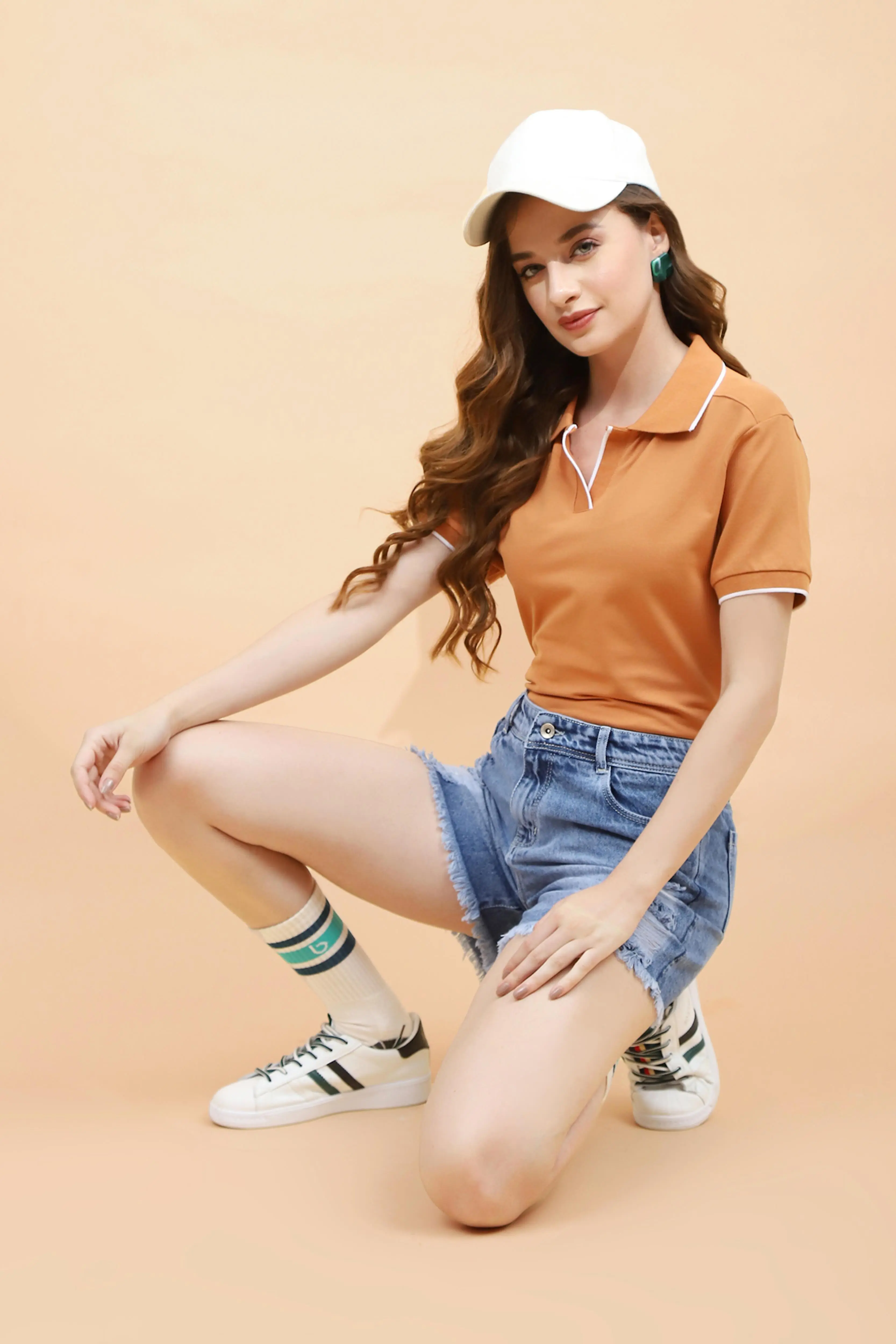Rust Cotton Blend T-Shirt - Image 7