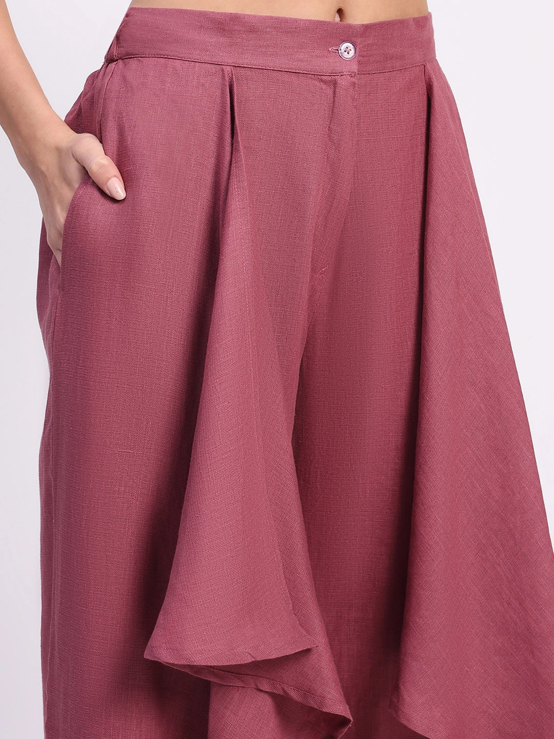 Linen Top with Wide-Leg Panel Bottom - Image 11