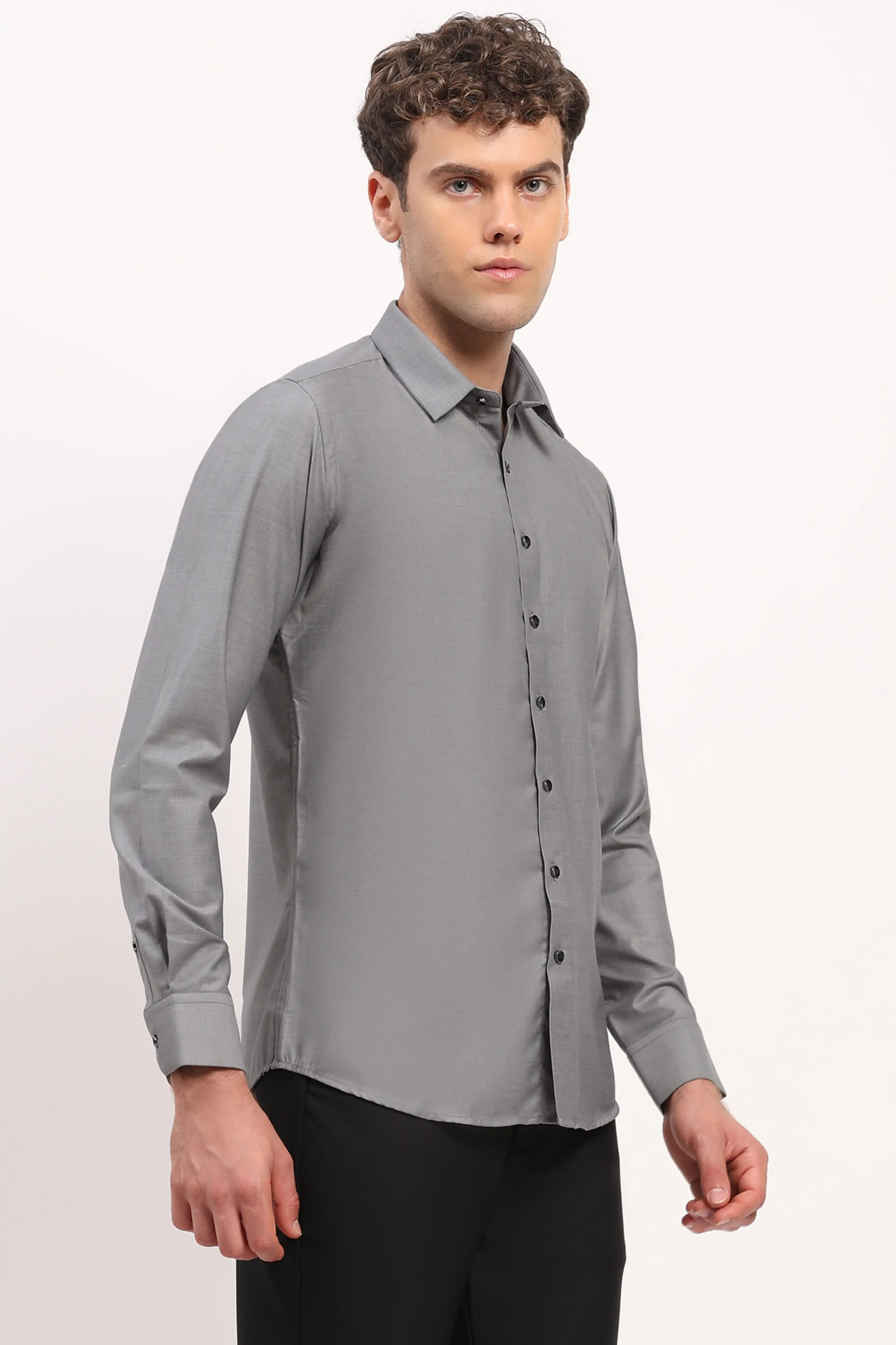 Luxury Grey Casual Shirt - Image 3