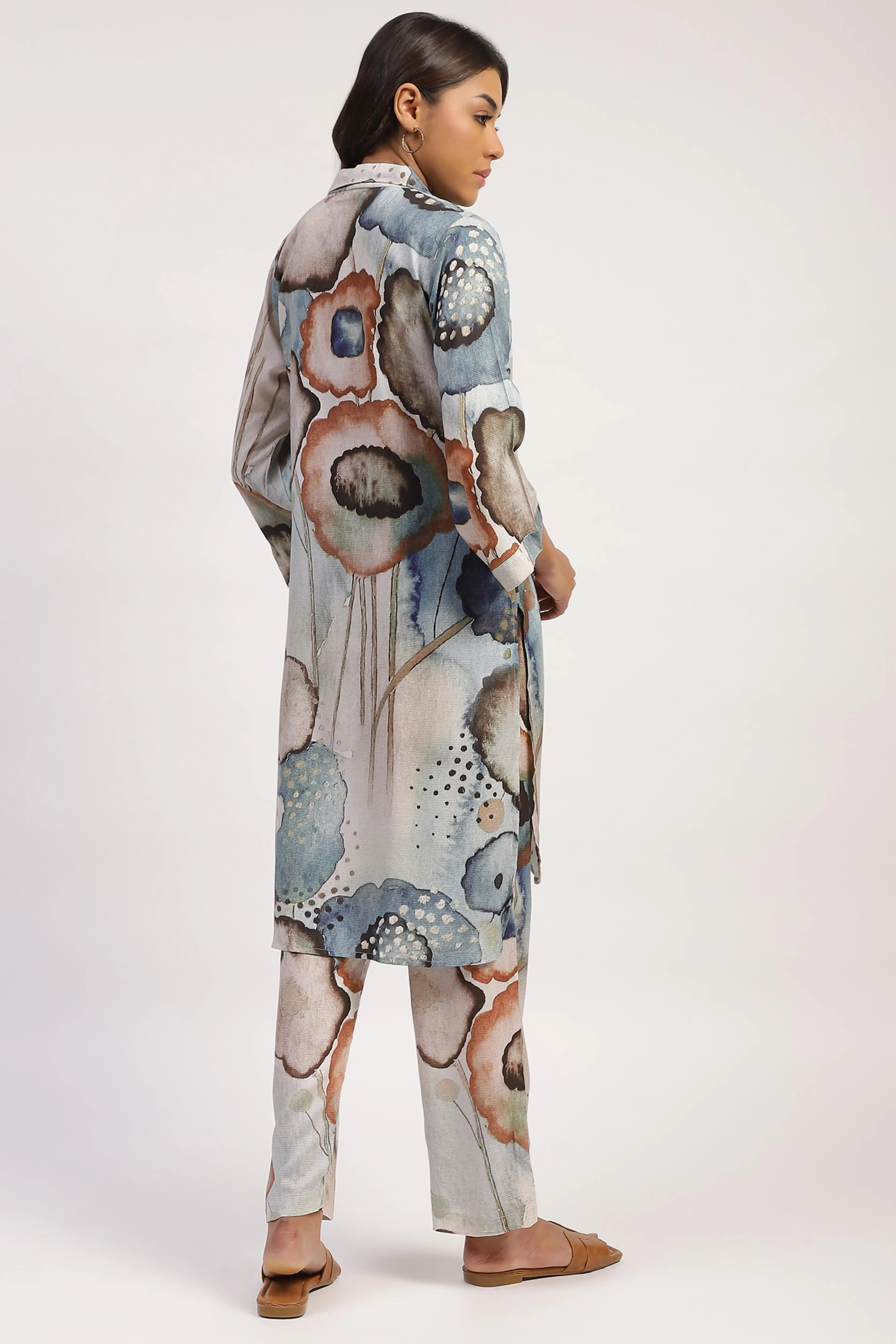 Marble Abstract Print Rayon Kurta Set - Image 4