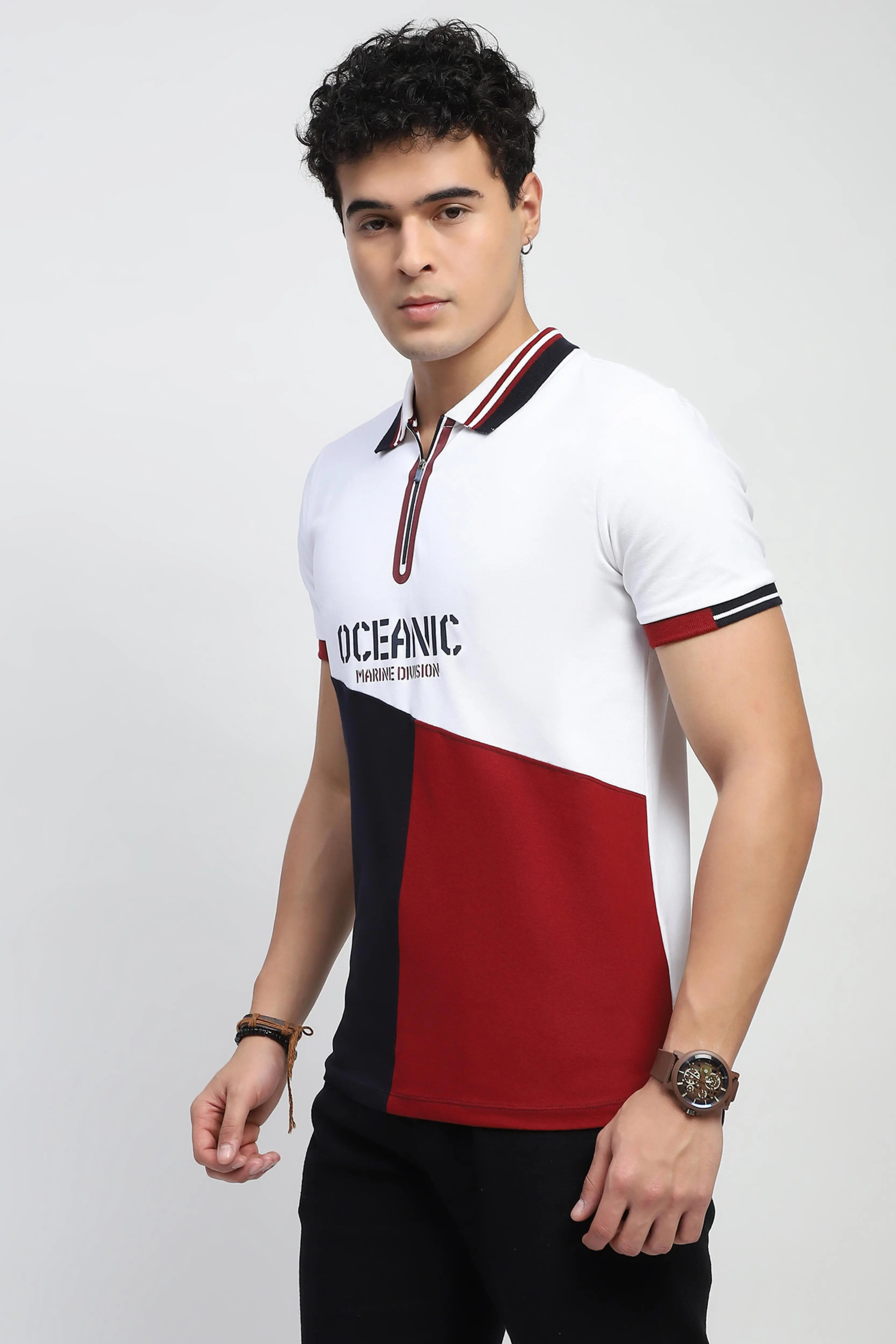Color Block Cotton T-Shirt - Image 2