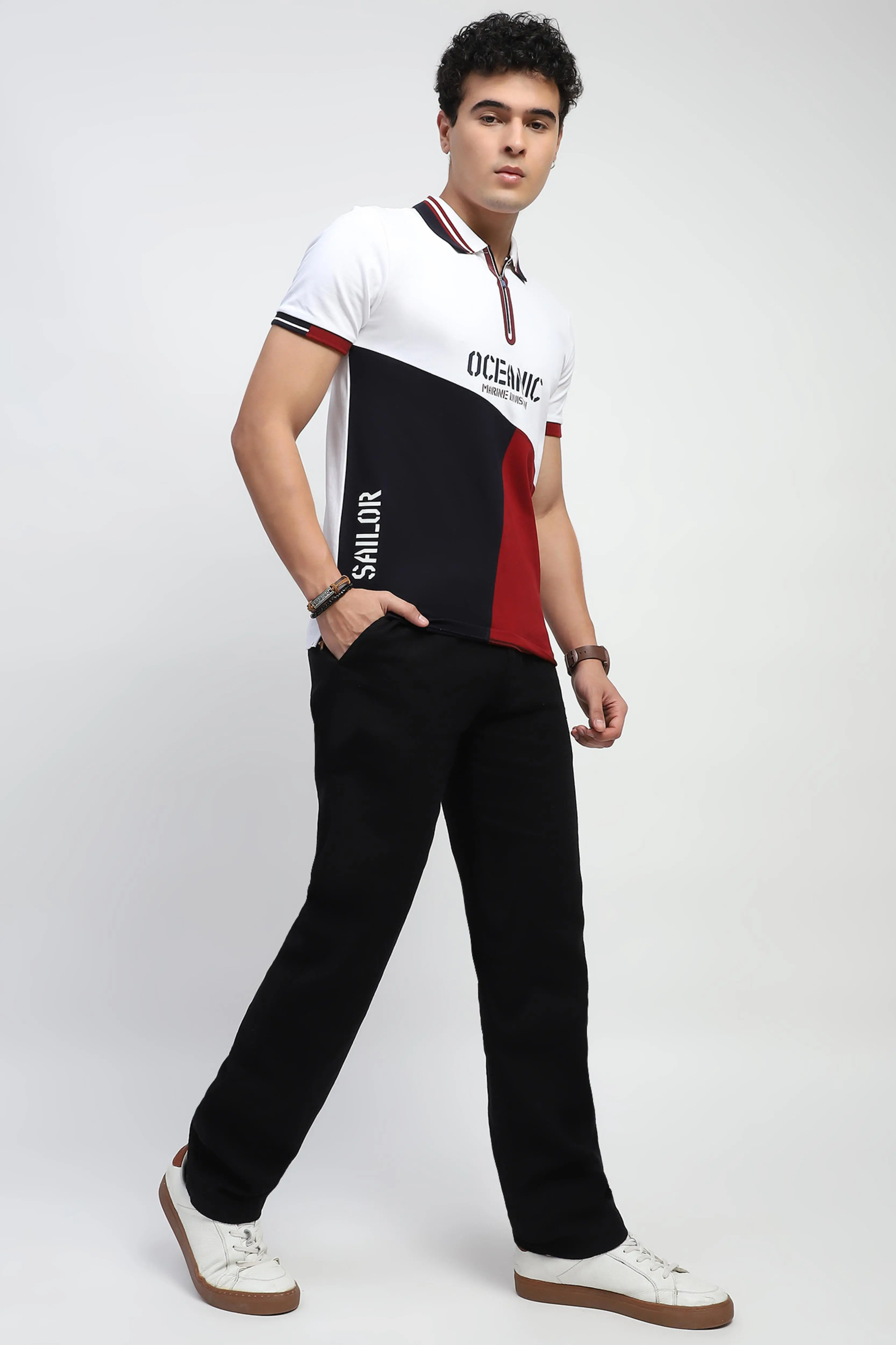 Color Block Cotton T-Shirt - Image 6