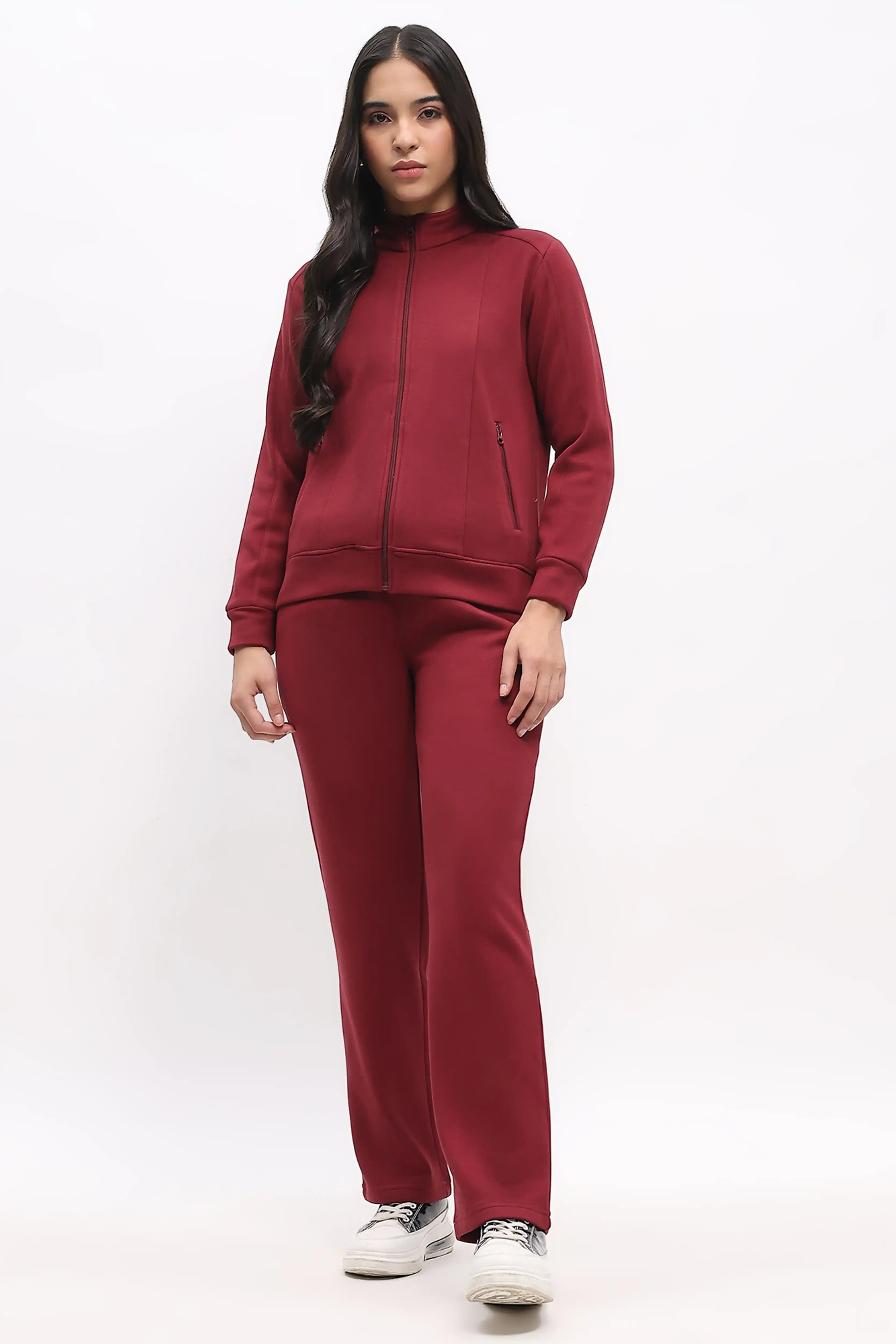 Maroon Velvet-Lined Sweatshirt - Image 7