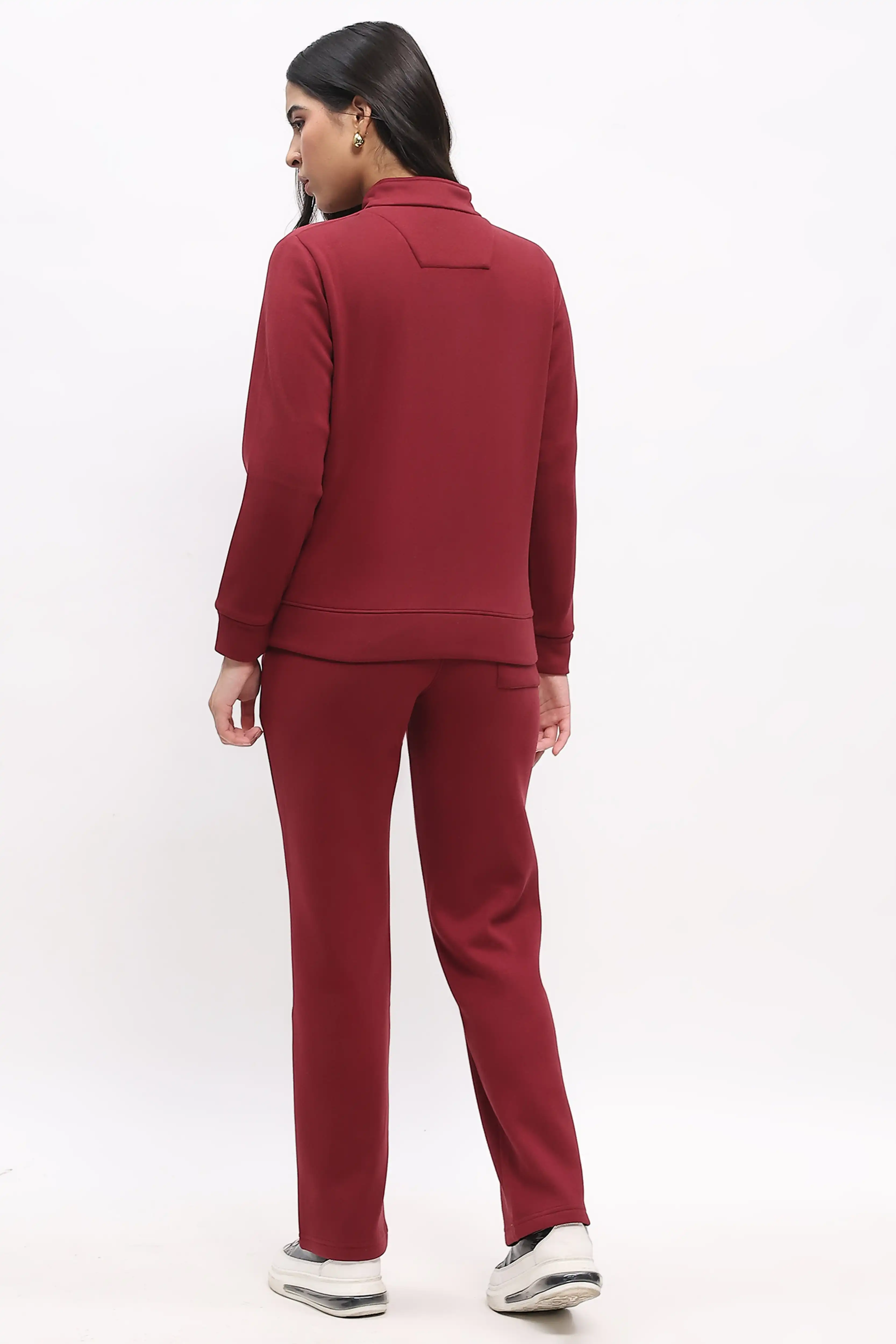 Maroon Velvet-Lined Winter Co-ord Set - Image 4