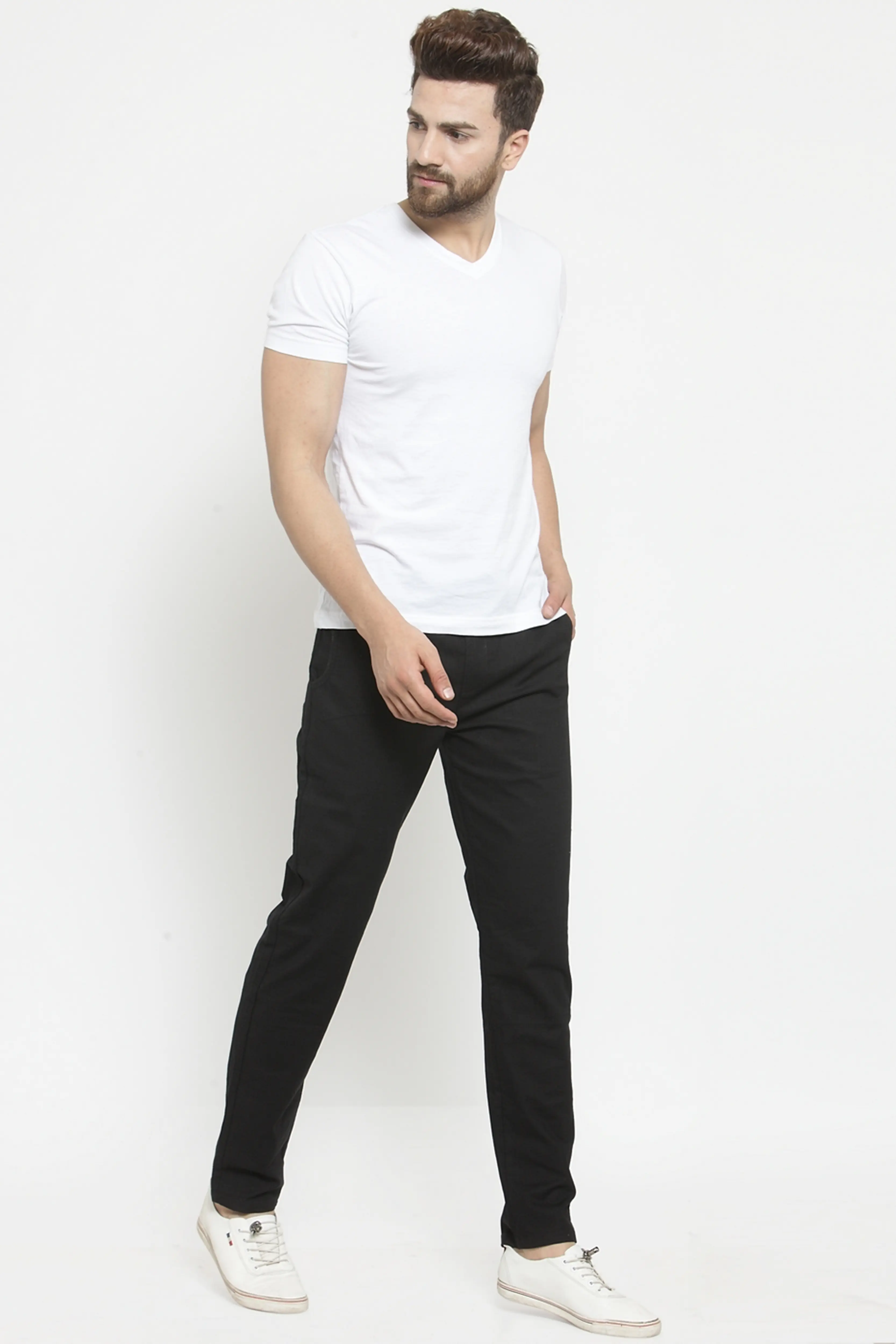 Black Solid Cotton Linen Lower - Image 6
