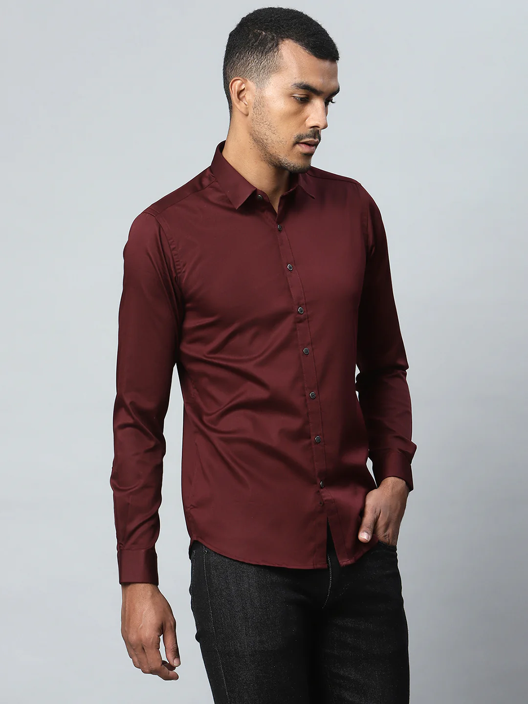 Men Maroon Formal Shirt - Image 8