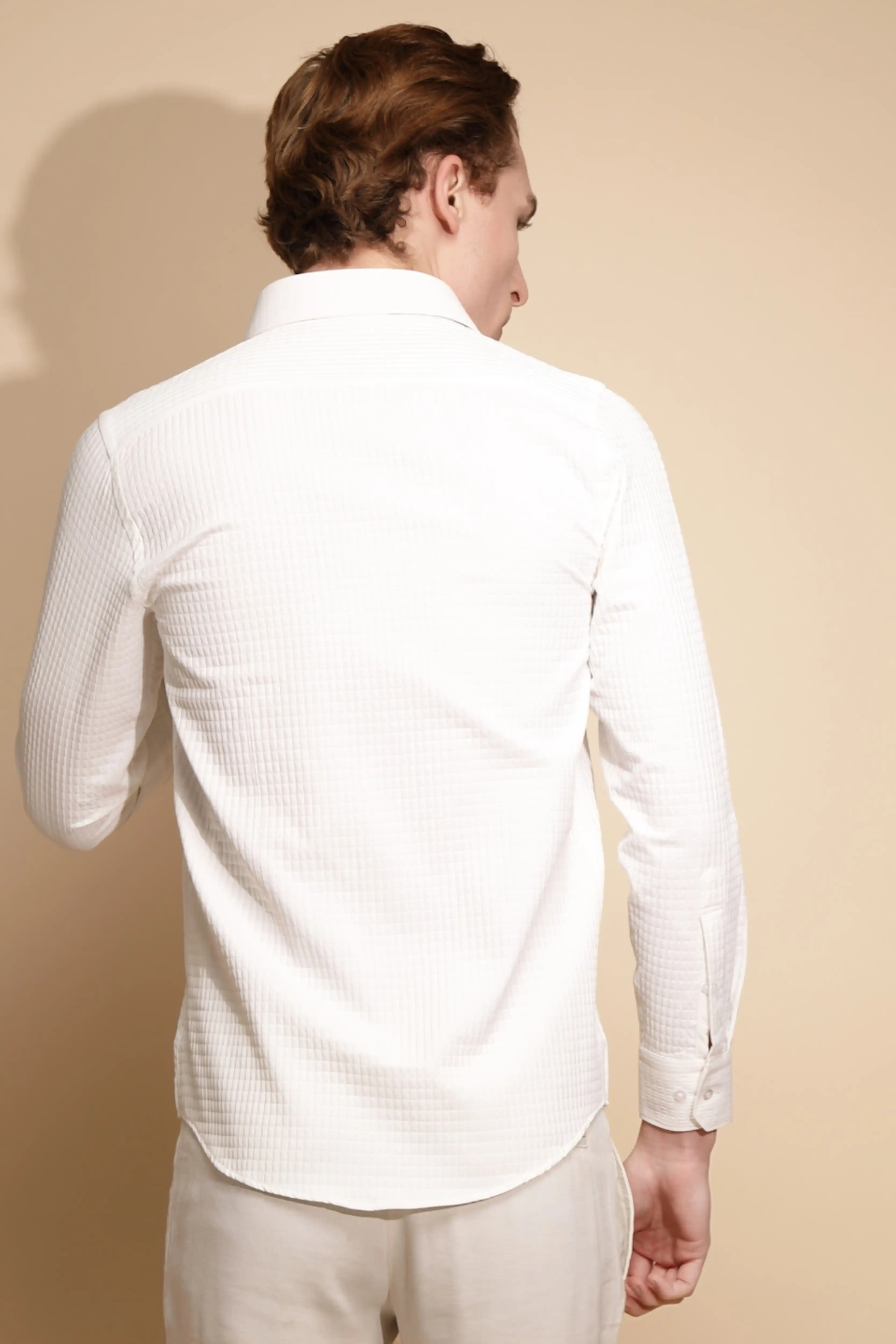 White Solid cotton Shirt - Image 3