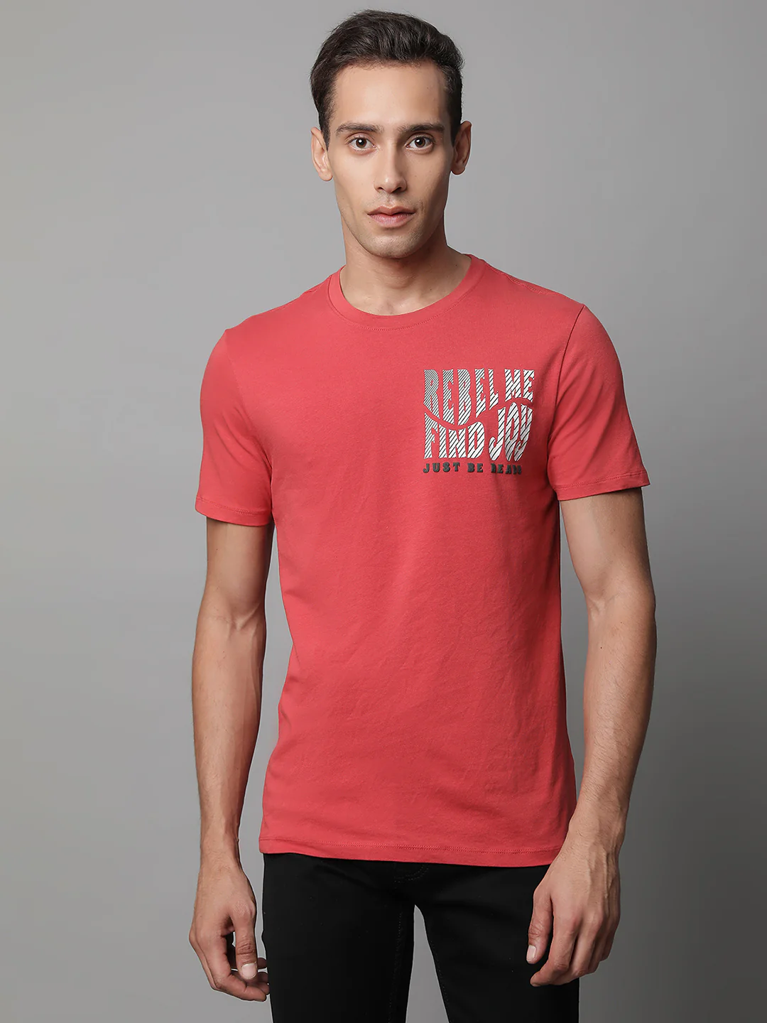 Brick Round Neck Printed T-Shirt - Image 5