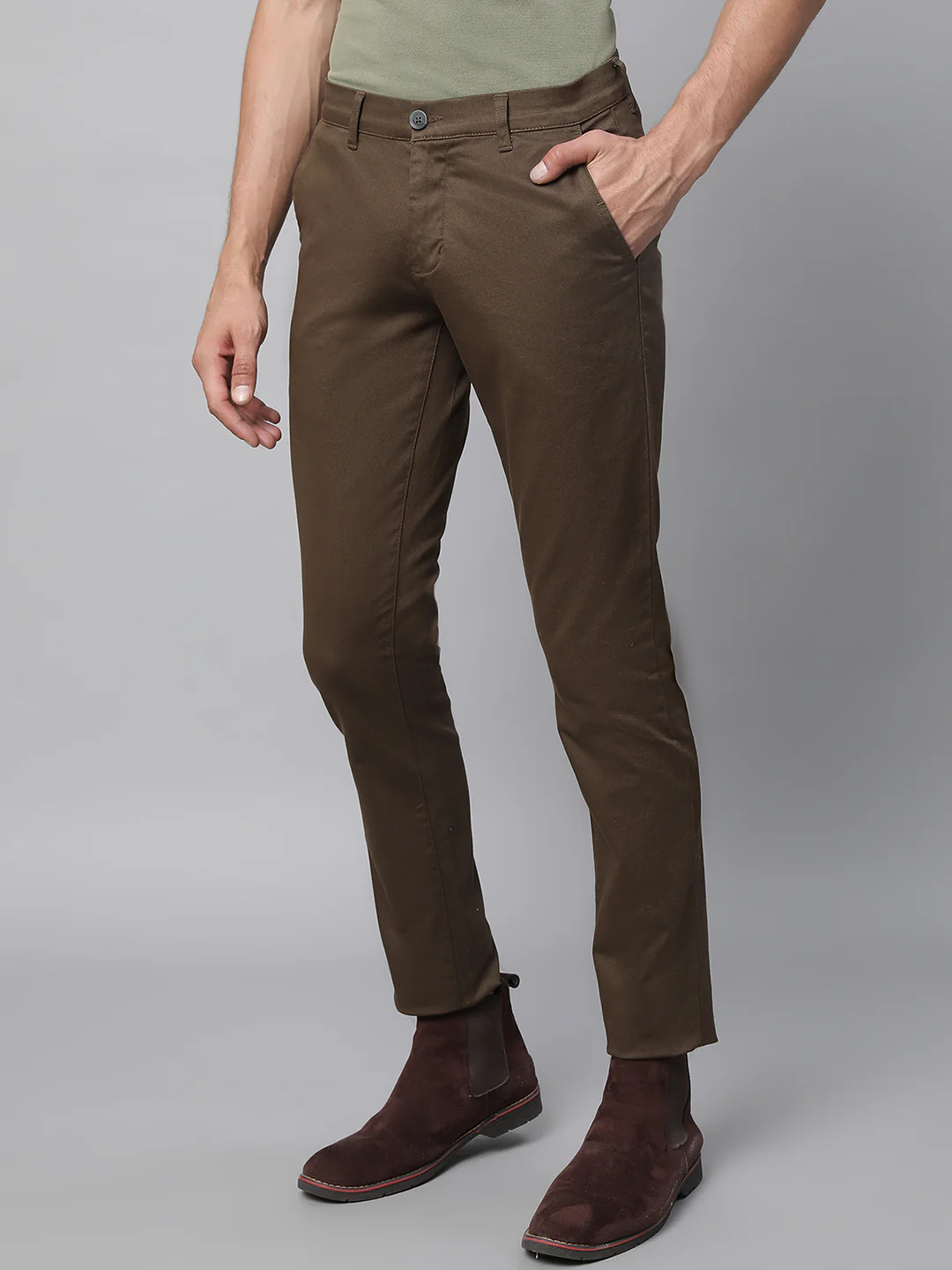 Brown Solid Trouser - Image 3