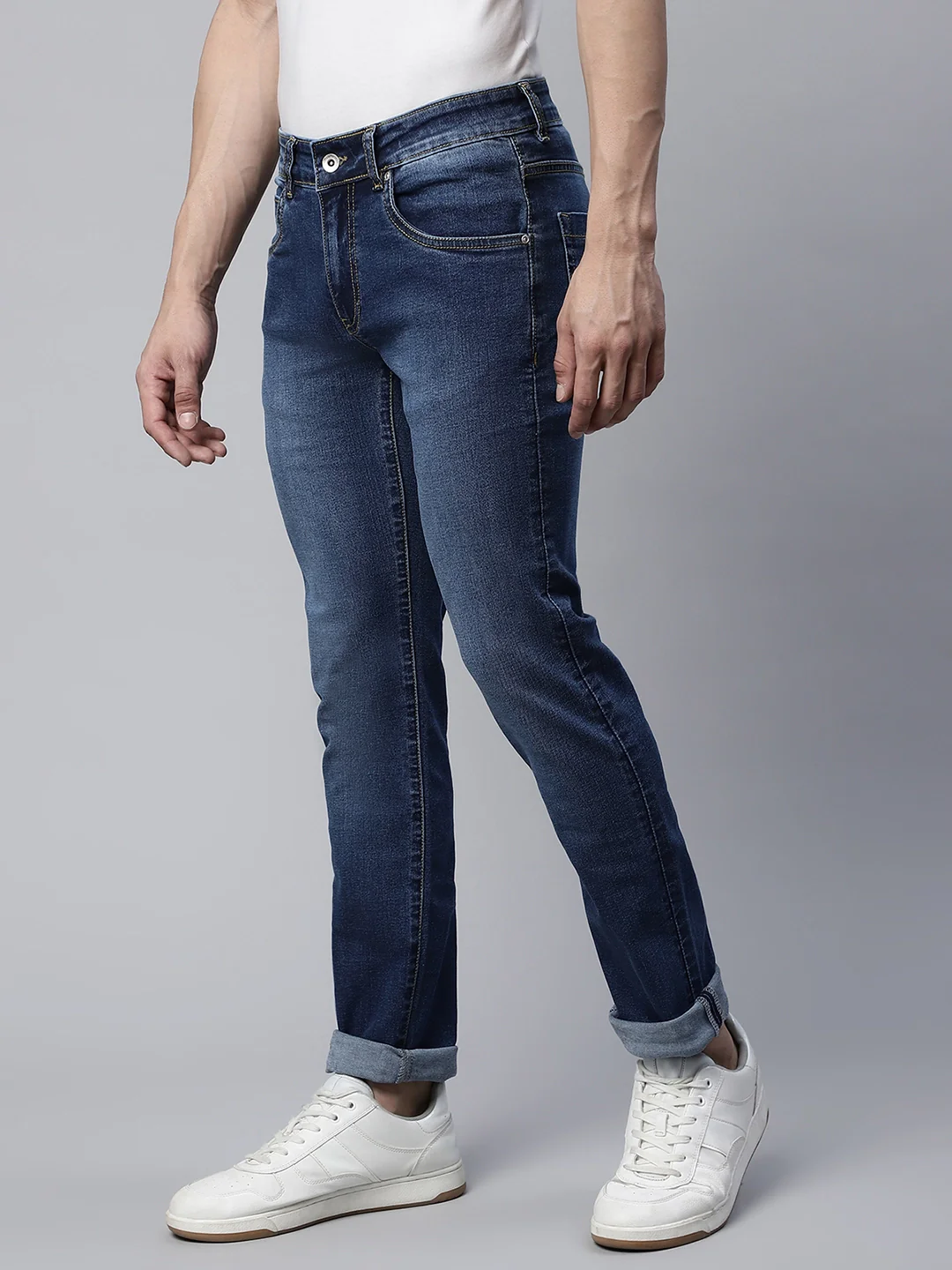 s Mid Blue Effect Regular Fit Mid Rise Jeans - Image 2