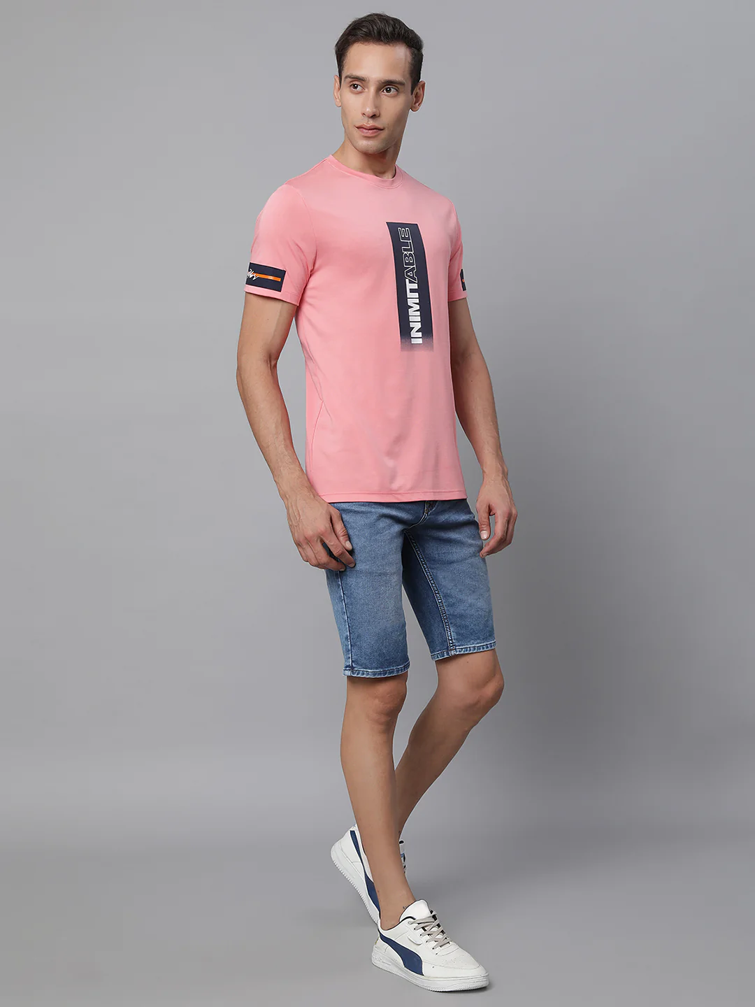 Pink Round Neck Printed T-Shirt - Image 5