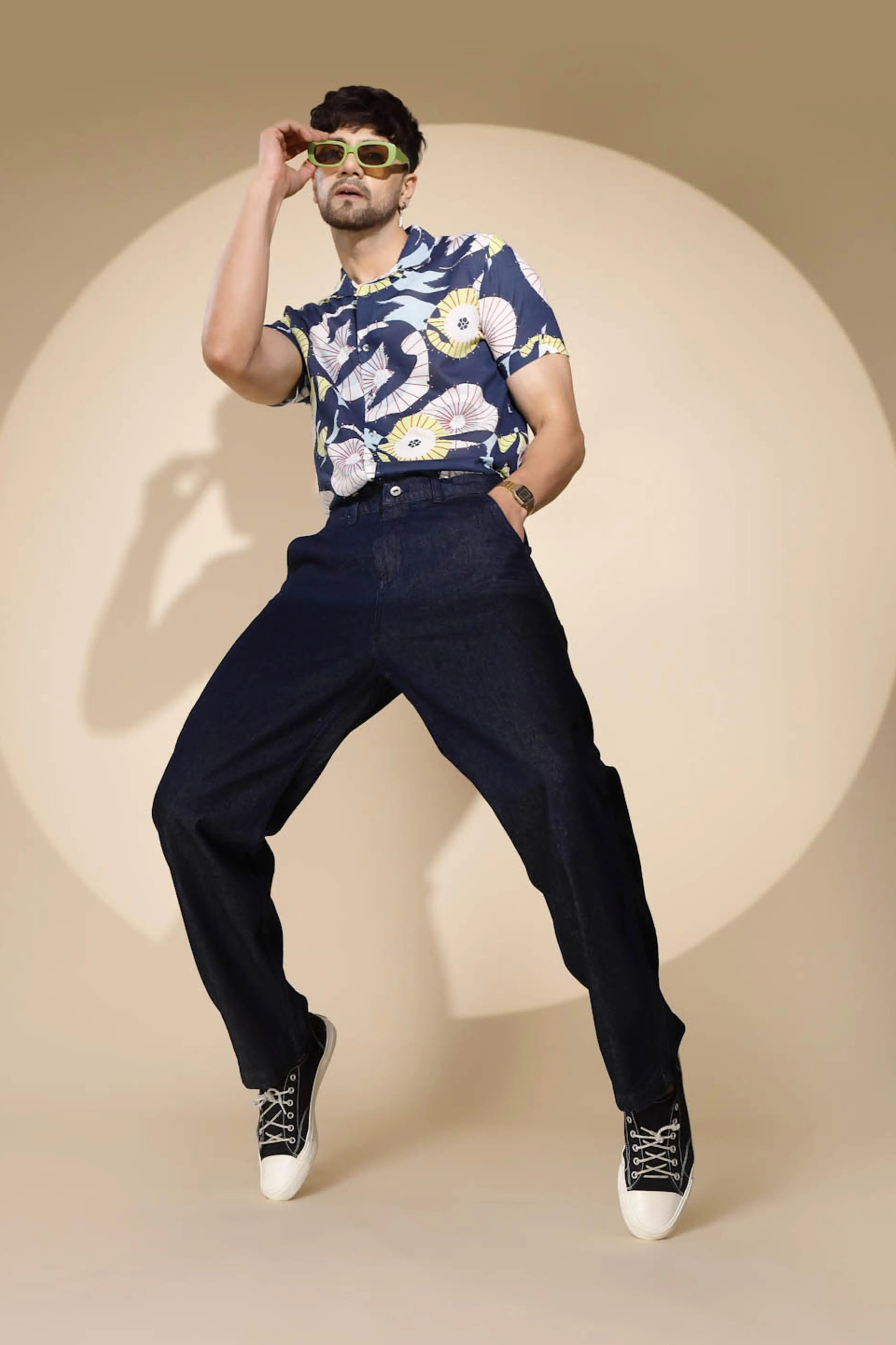 Raw Blue Cotton Blend Solid Jeans - Image 4