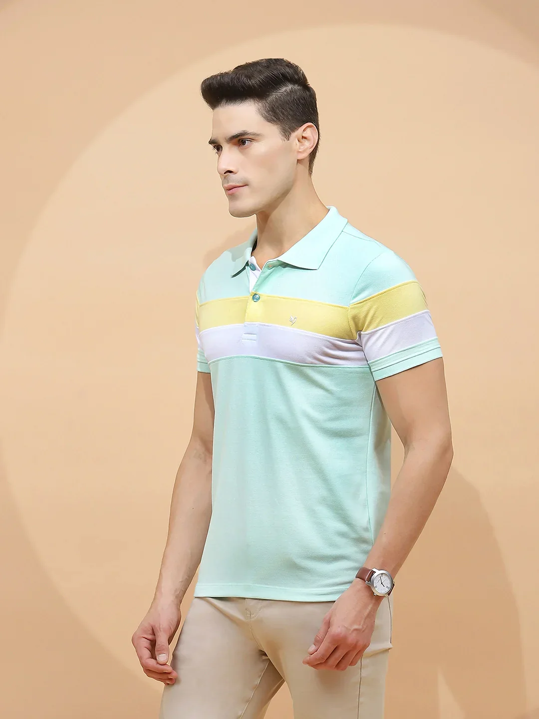 Green Cotton Regular Fit T-Shirt - Image 8