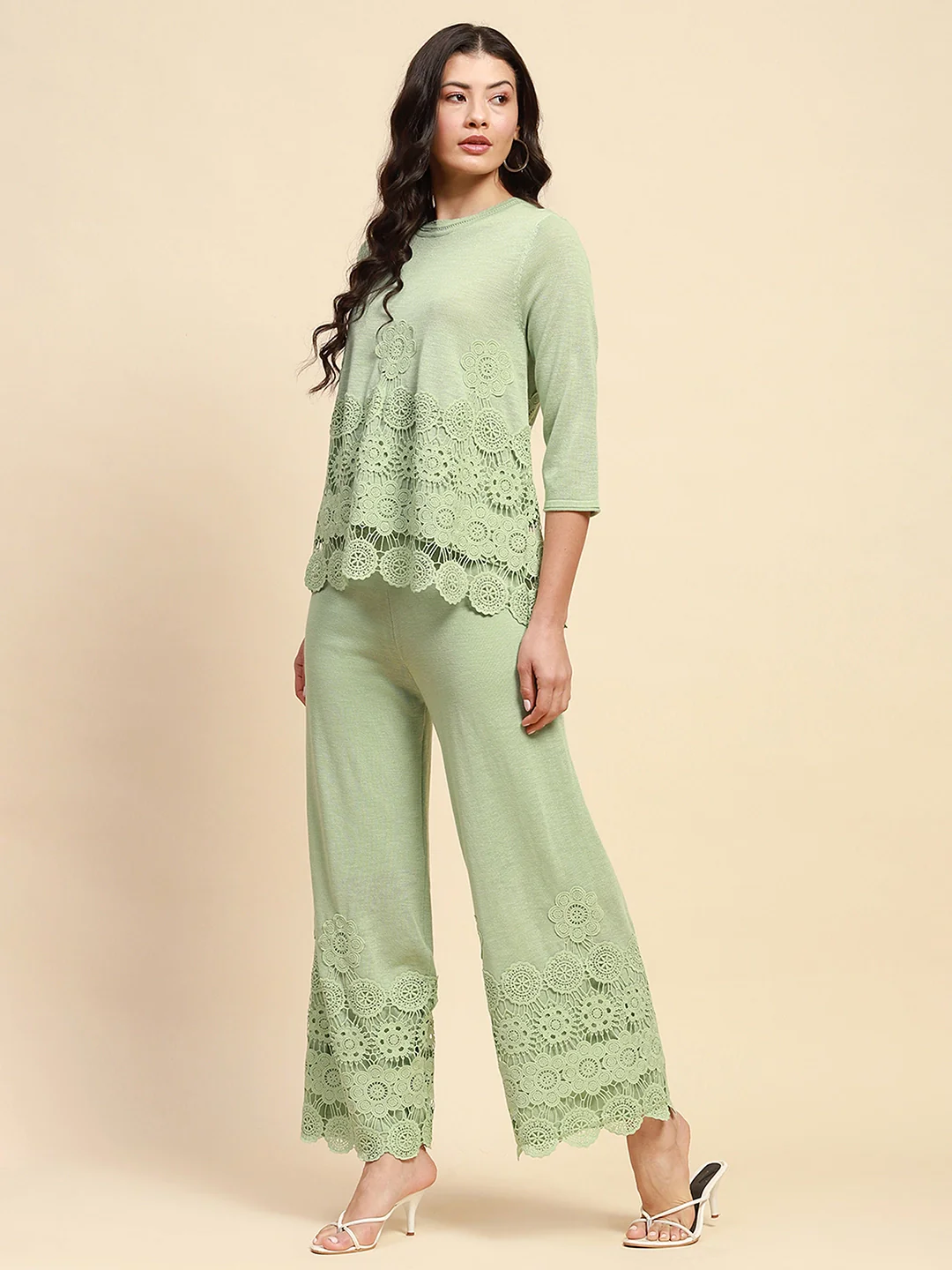 Green Viscose Relaxed Fit Co-ord Sets - Image 8