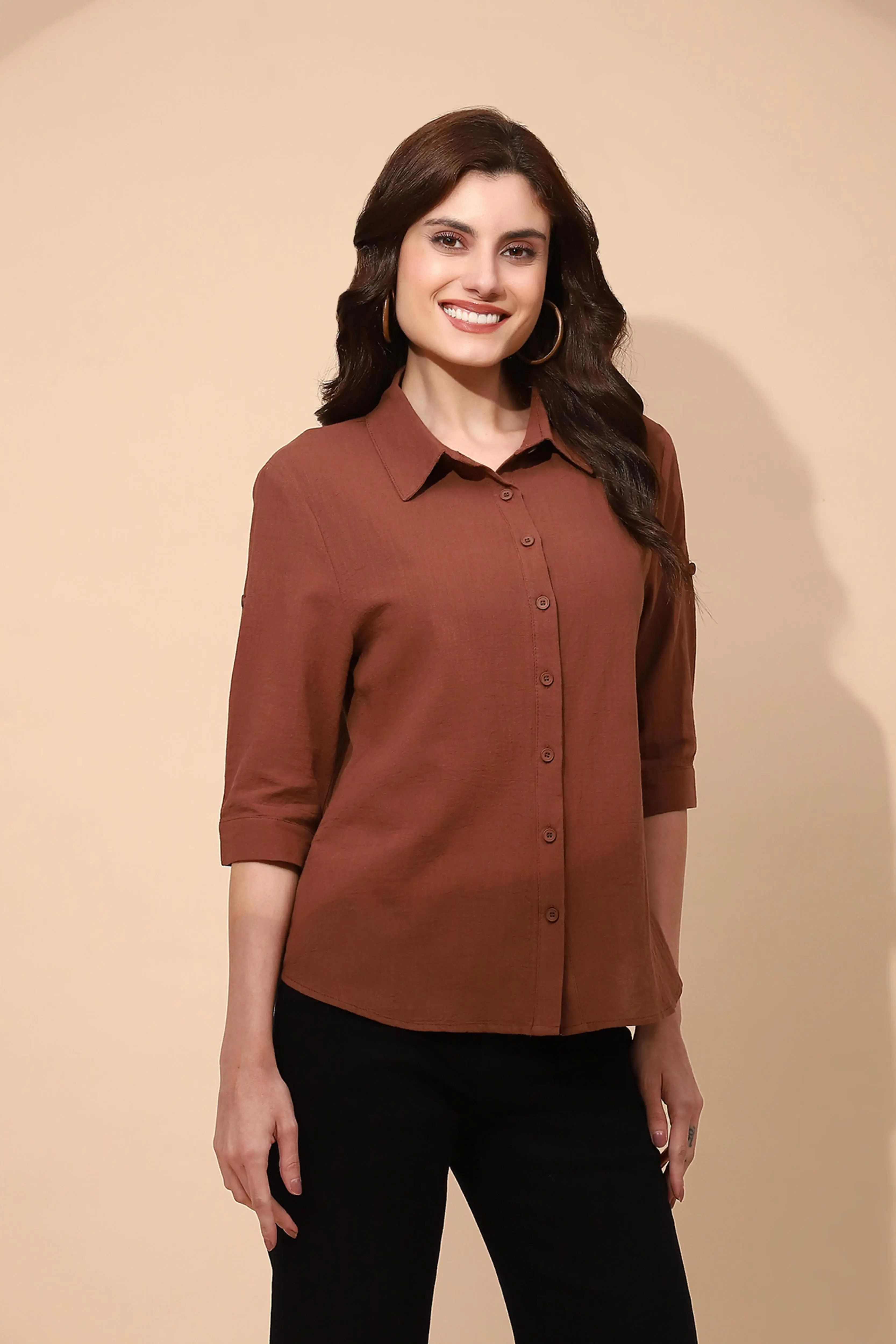 Mocha Cotton Formal Shirt - Image 3