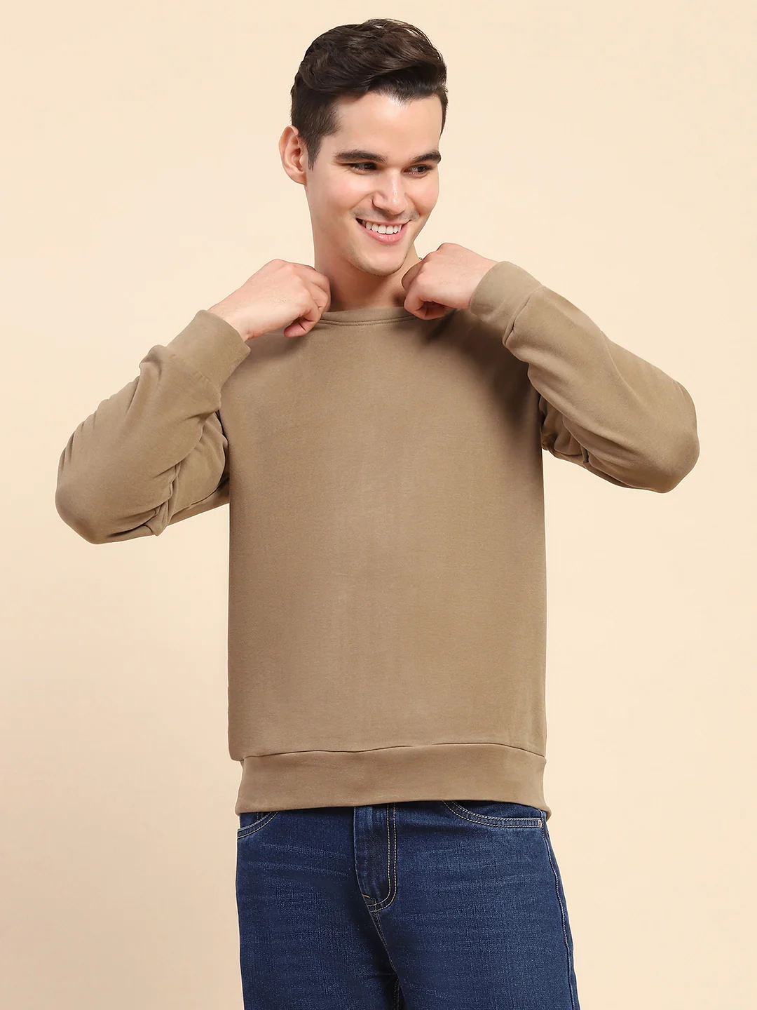Brown Acrylic Winter Sweatshirt - Image 7