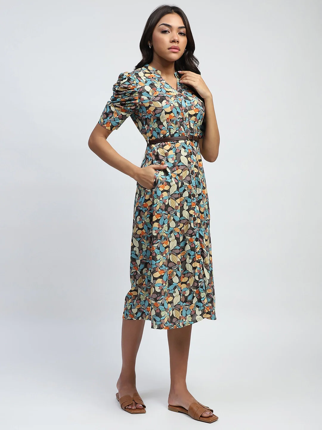 Multi Digital Print Modal Rayon Dress - Image 9