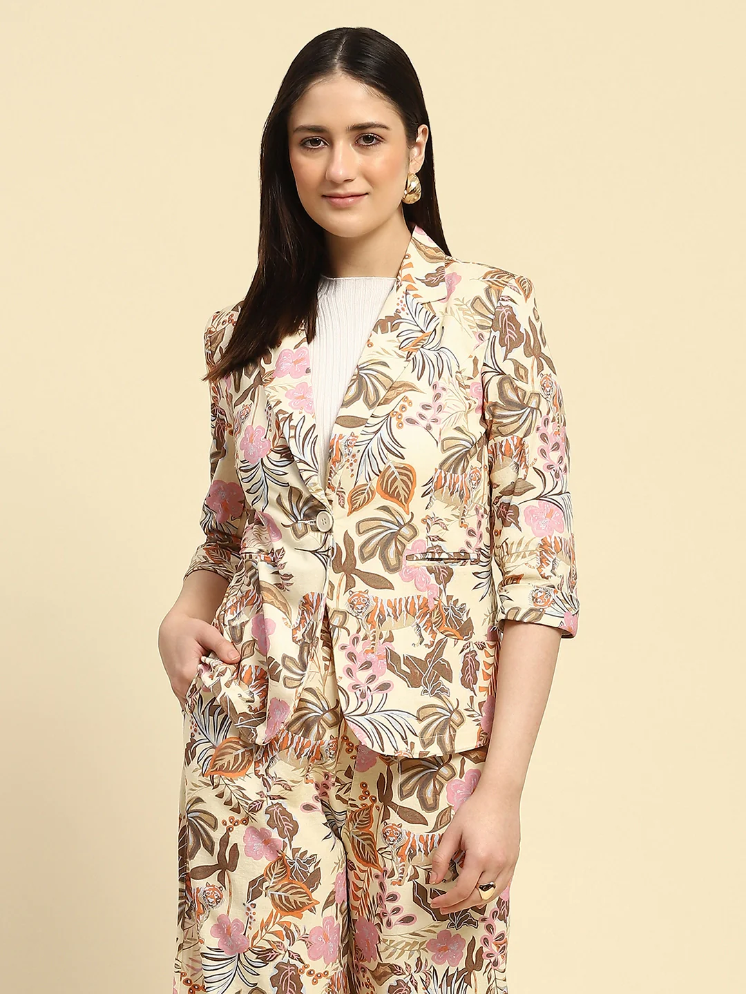 Multi Pastel Tropical Cotton Coat - Image 7