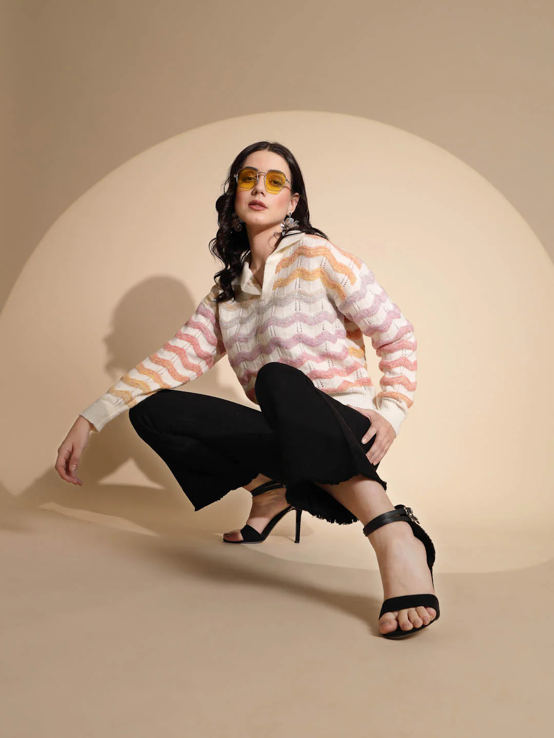 Multicolor Striped Wool Blend Pullover - Image 11