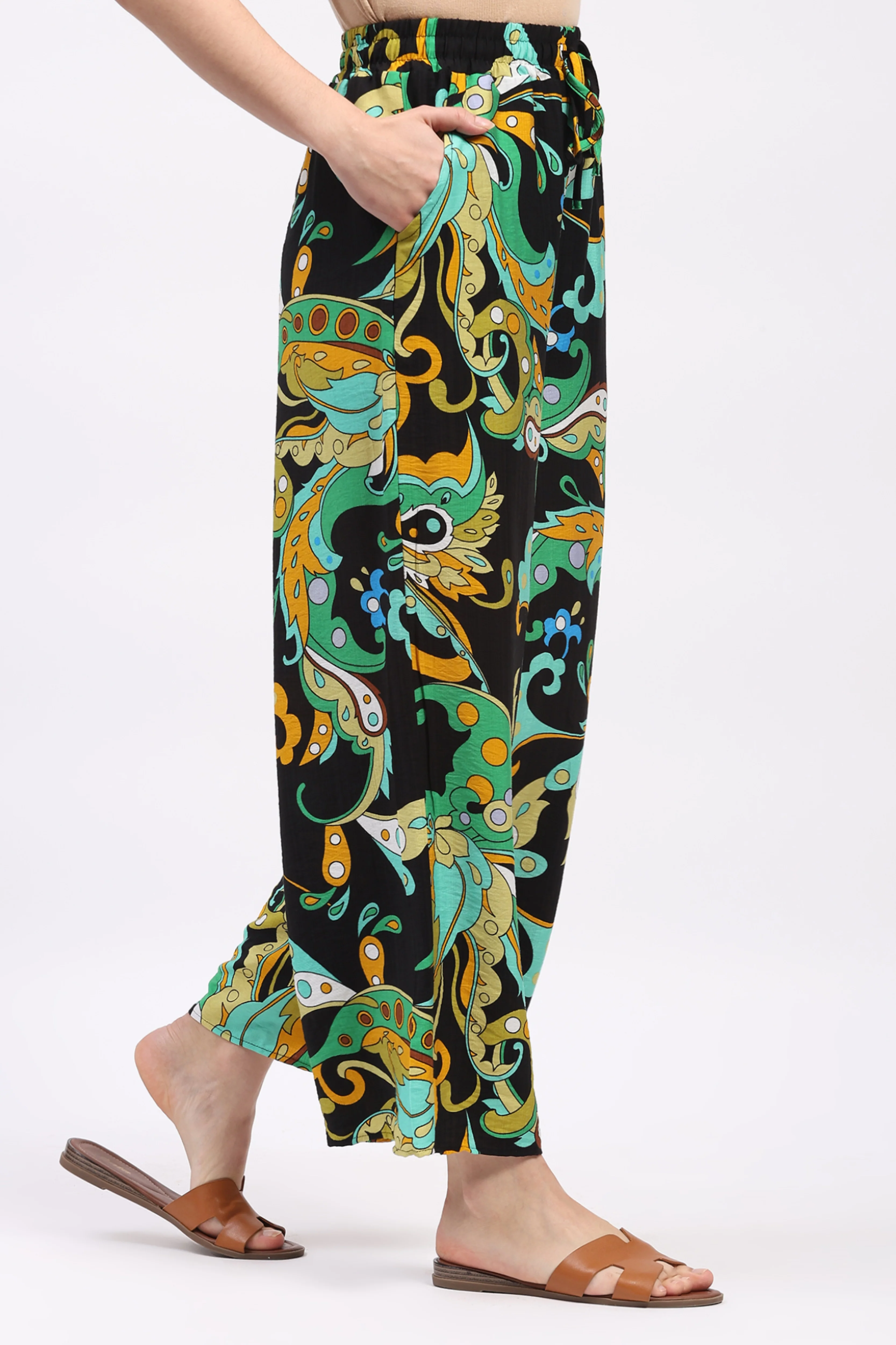 Multicolor Abstract Print Rayon Lower - Image 3