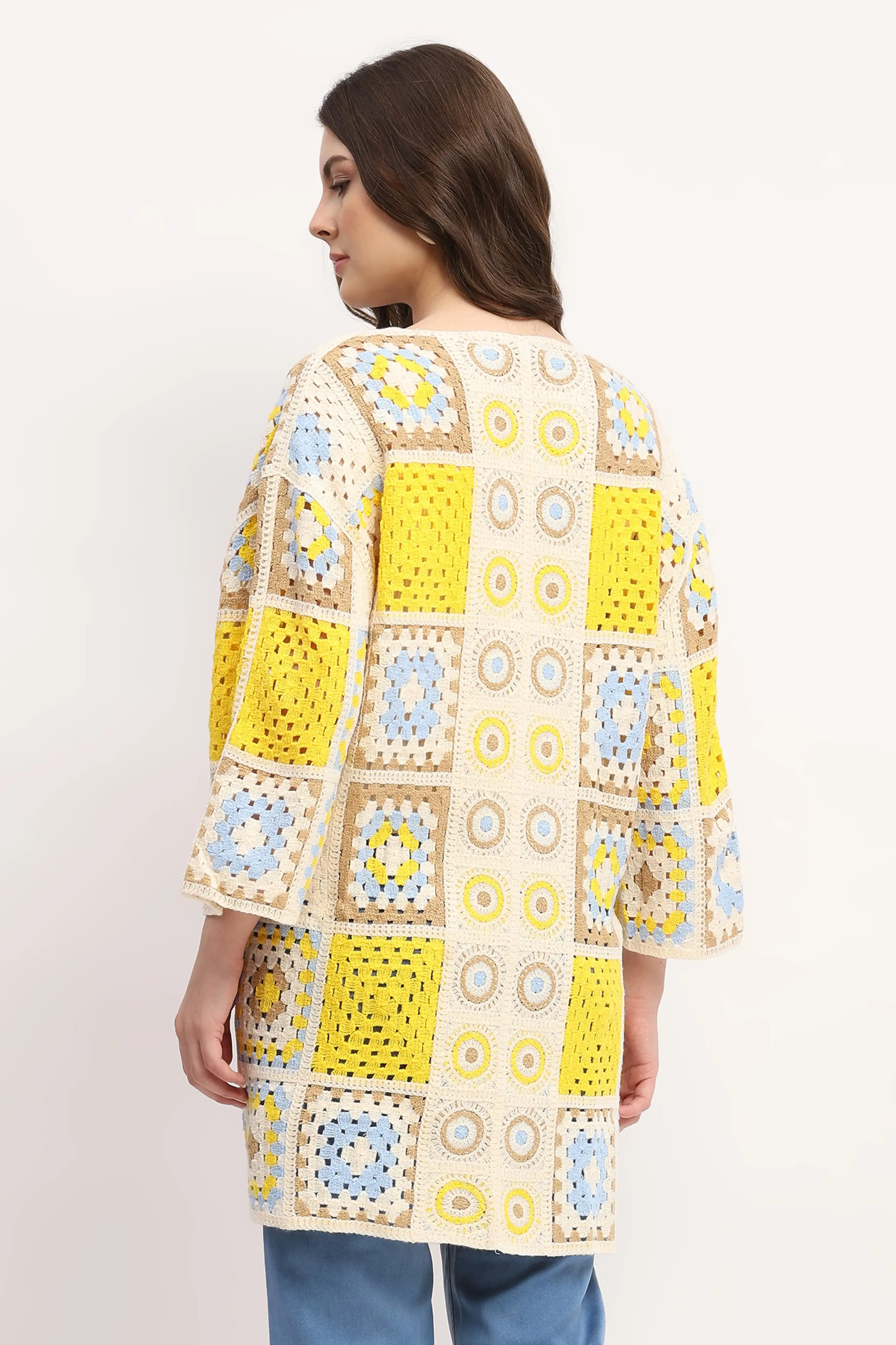 Multicolor Crochet Long Shrug - Image 5
