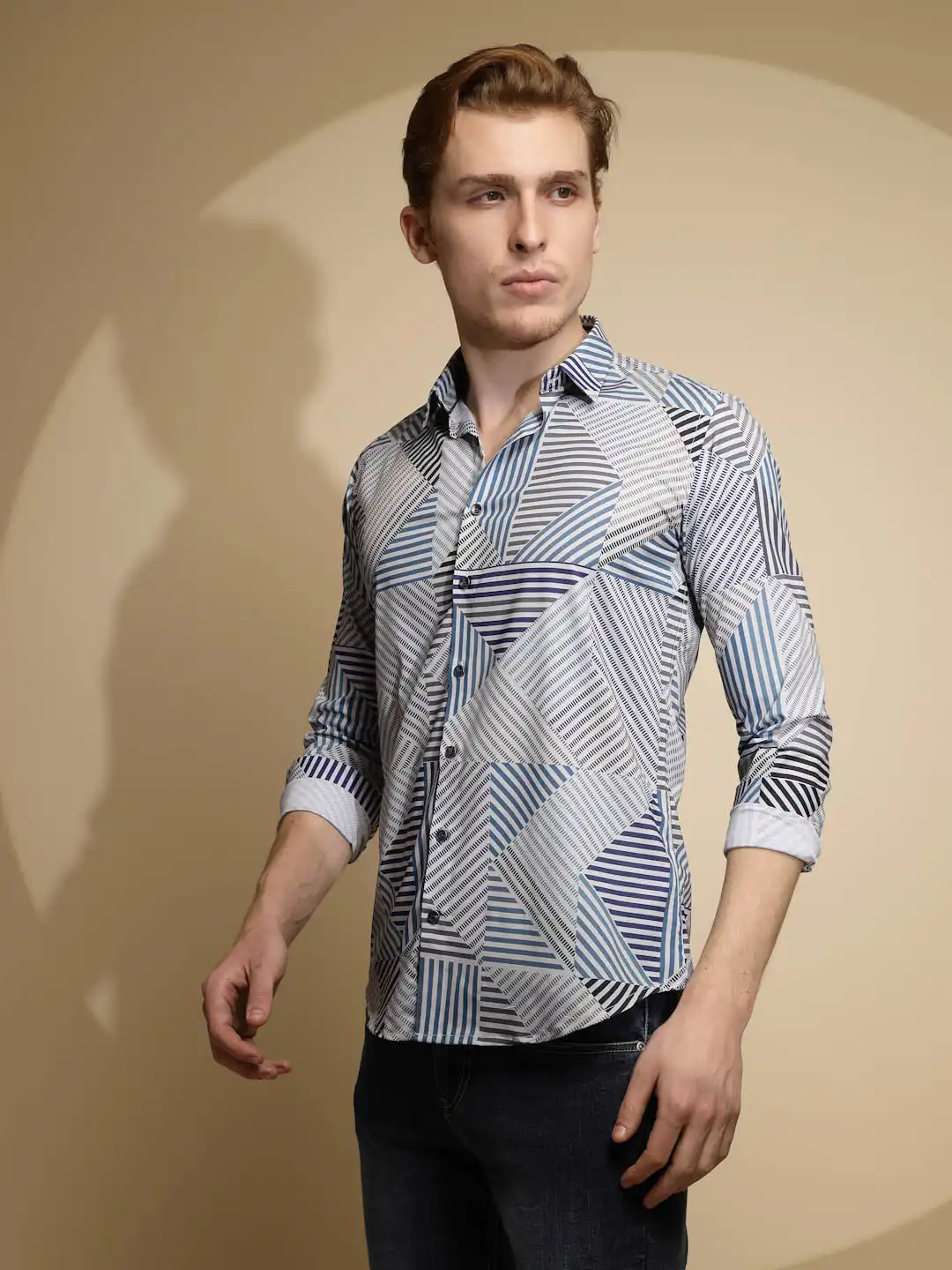 Multicolor Striped Cotton Blend Shirt - Image 9