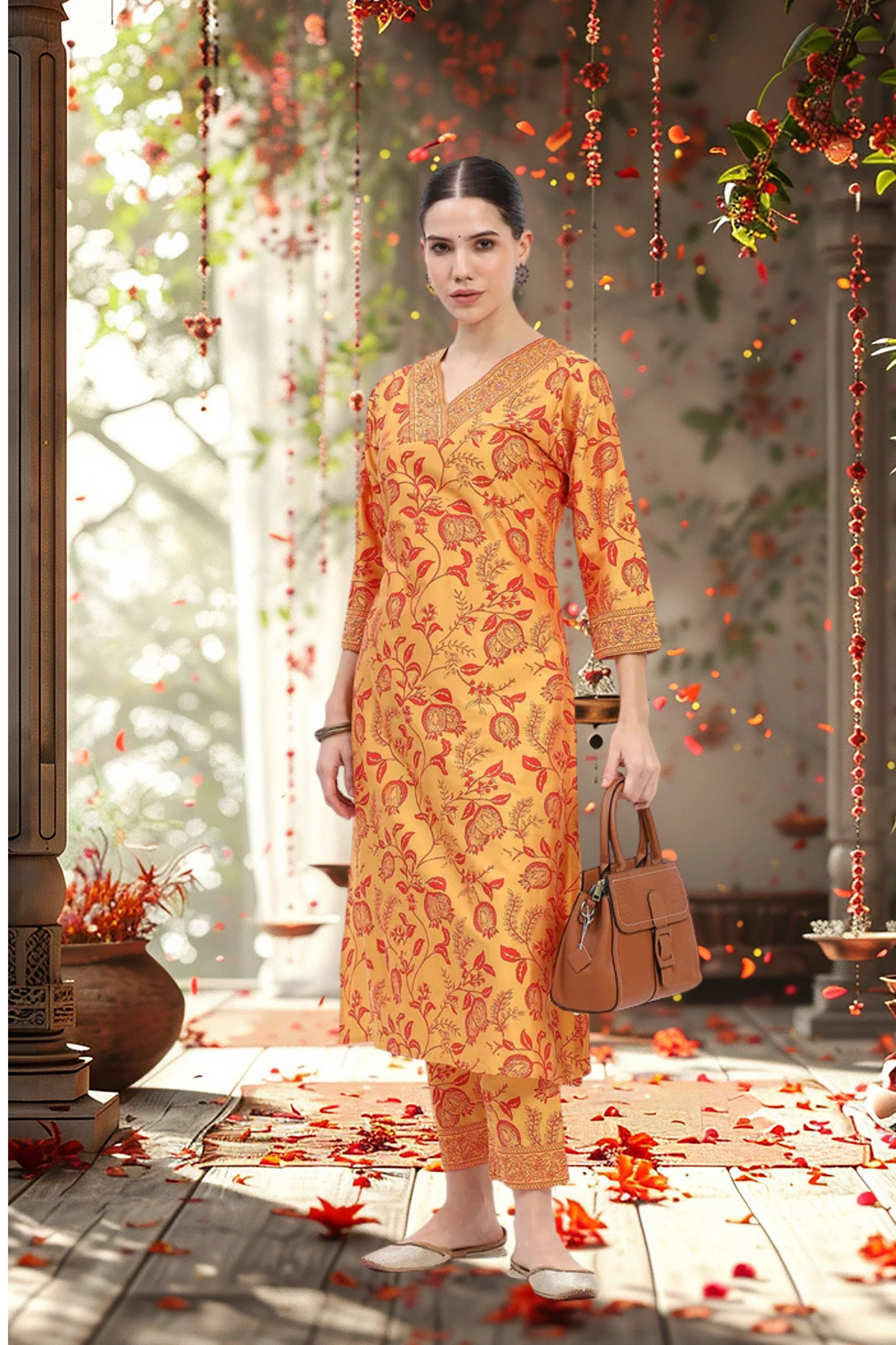 Muslin Embellished Kurta Set