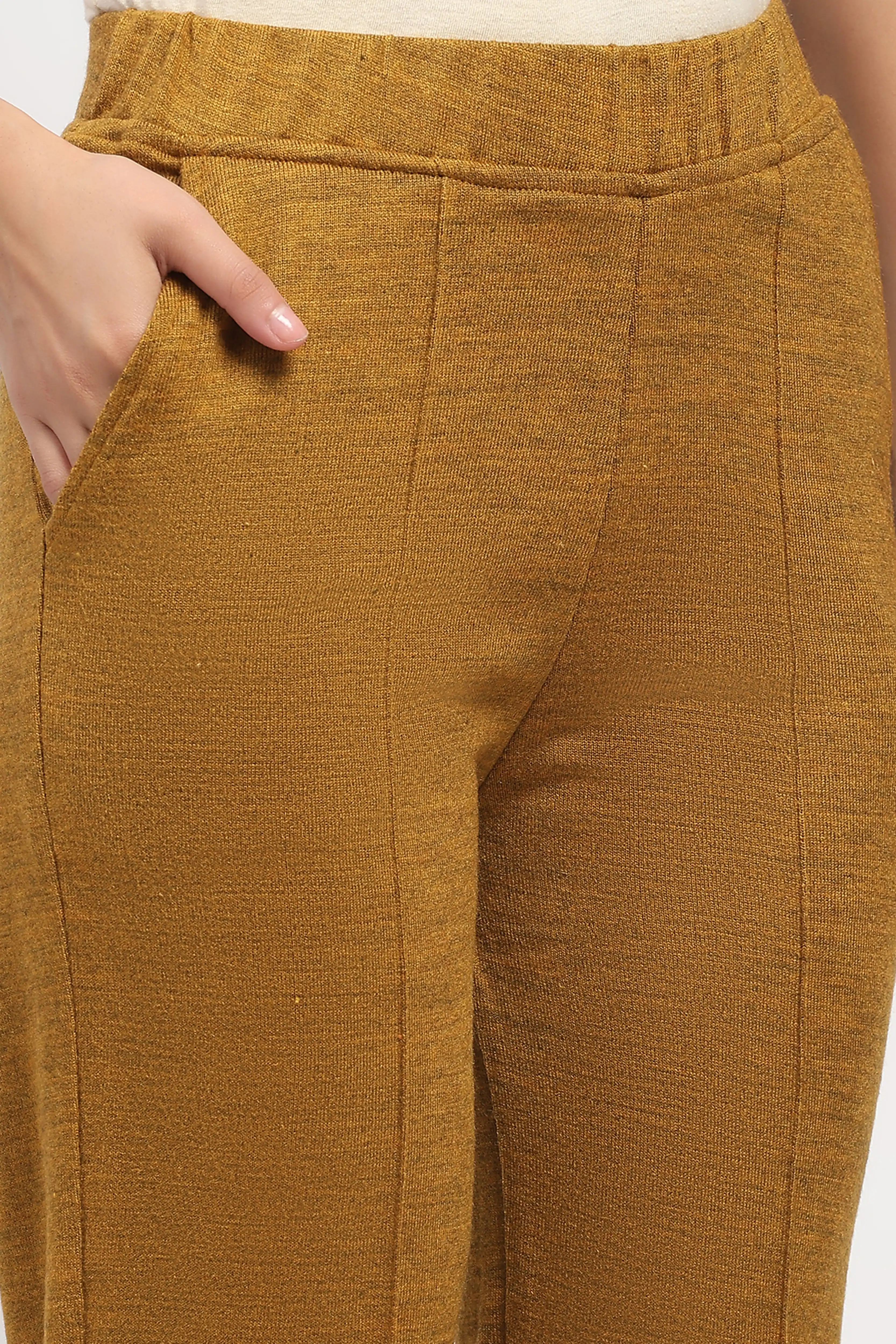 Mustard Acrylic Winter Pants - Image 5