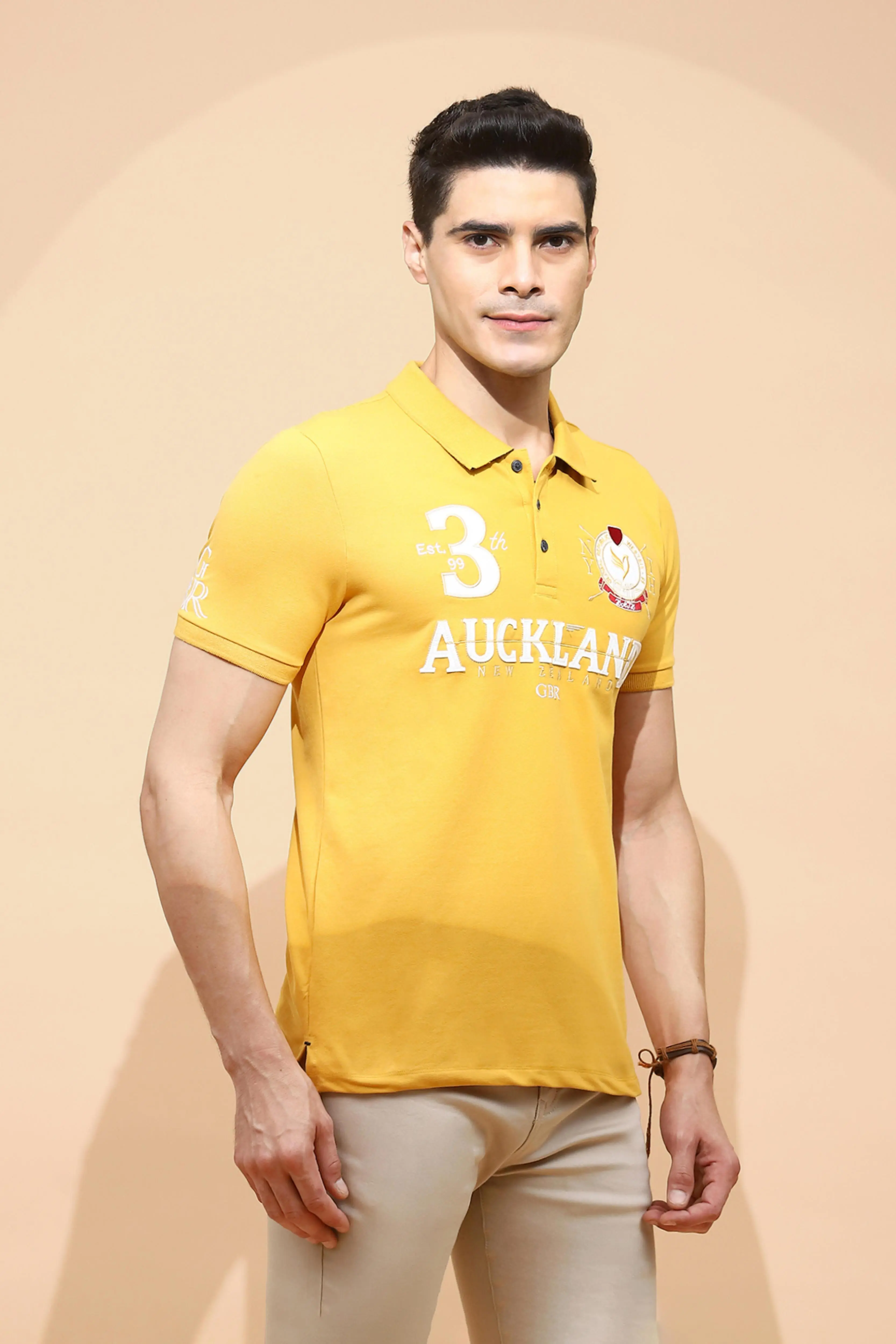 Mustard Cotton Blend T-Shirt - Image 3
