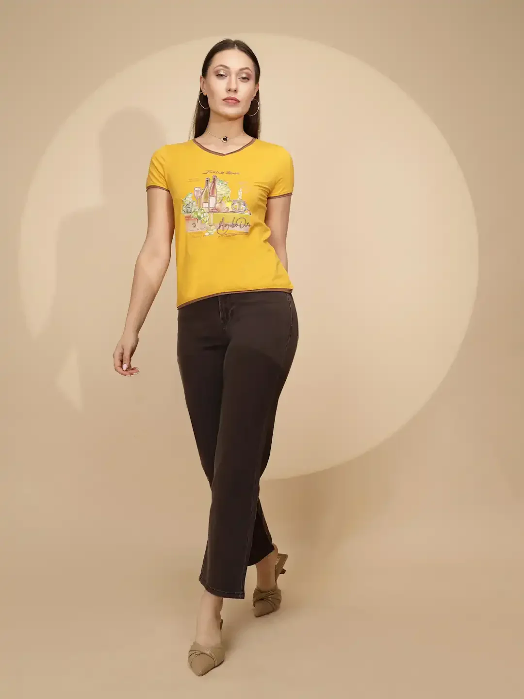 Mustard Cotton Blend Regular Fit Top - Image 13