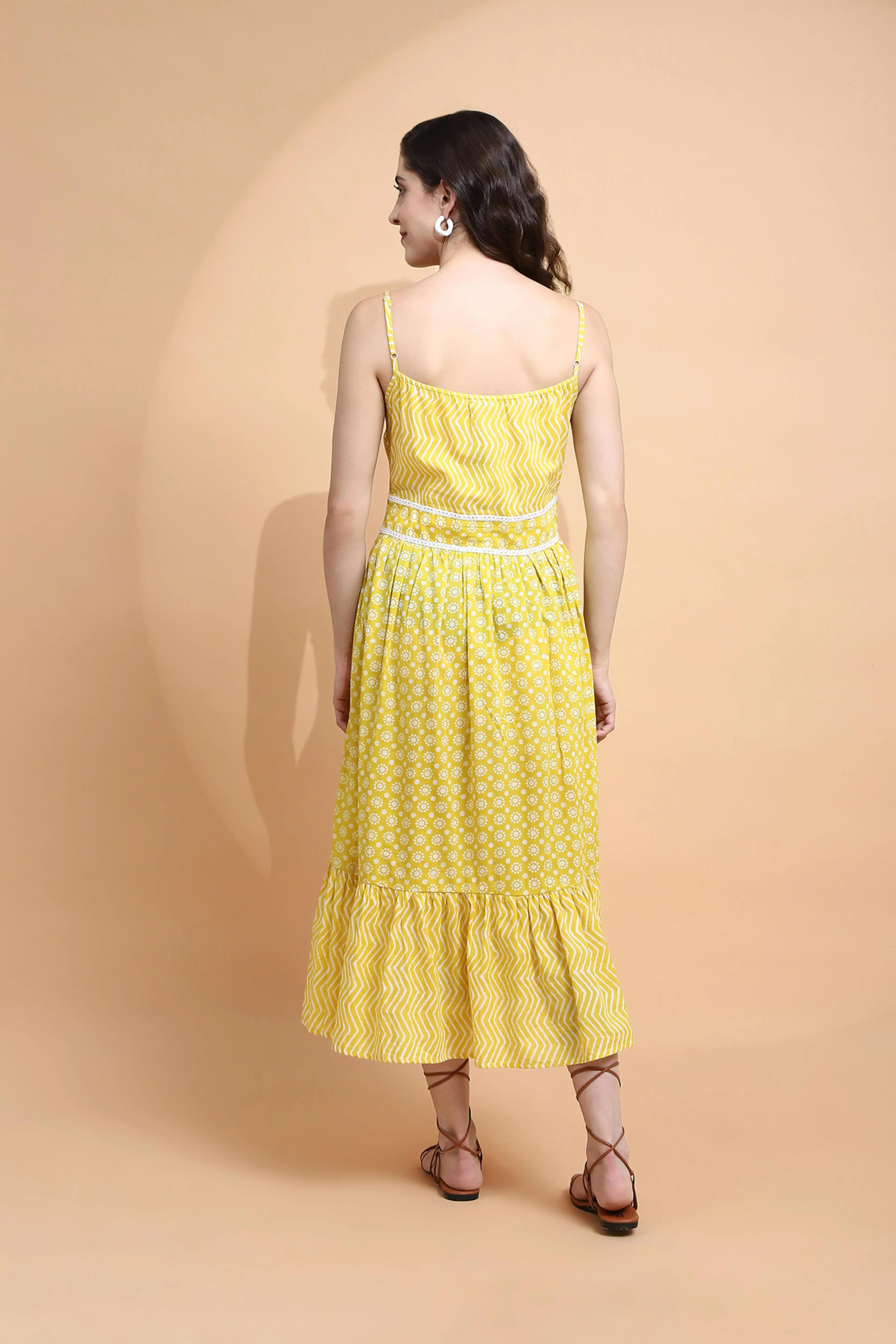 Mustard Cotton Loose Fit Dress - Image 4