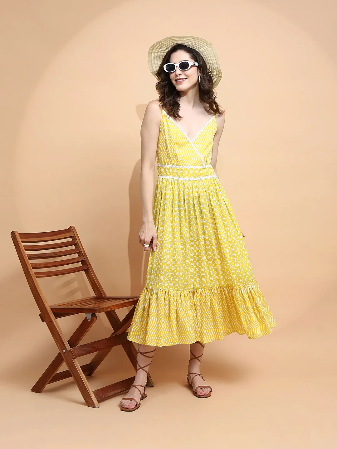 Mustard Cotton Loose Fit Dress - Image 9